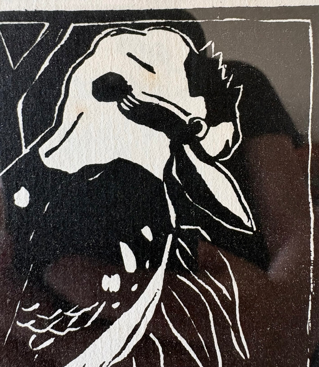 1930 Antique Margaret Preston Kookaburra print, framed vintage art