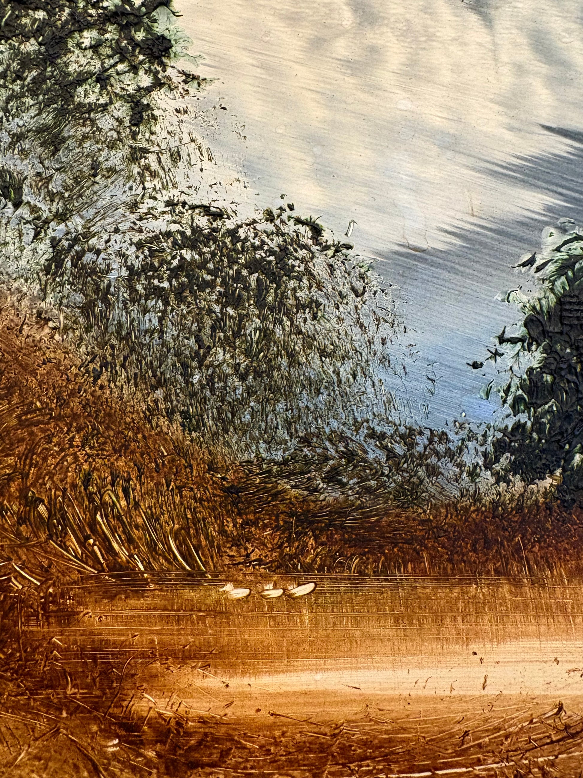 Original vintage Jim Crofts landscape painting, framed Australian art