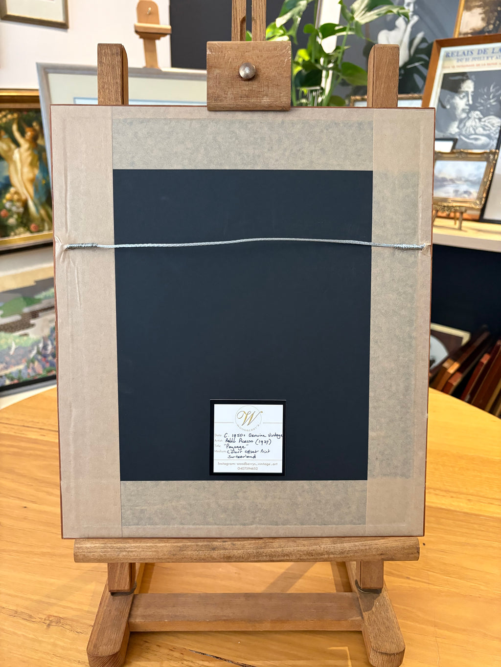 1950s Picasso print, vintage framed art, “Paysage” Mid Century framed art