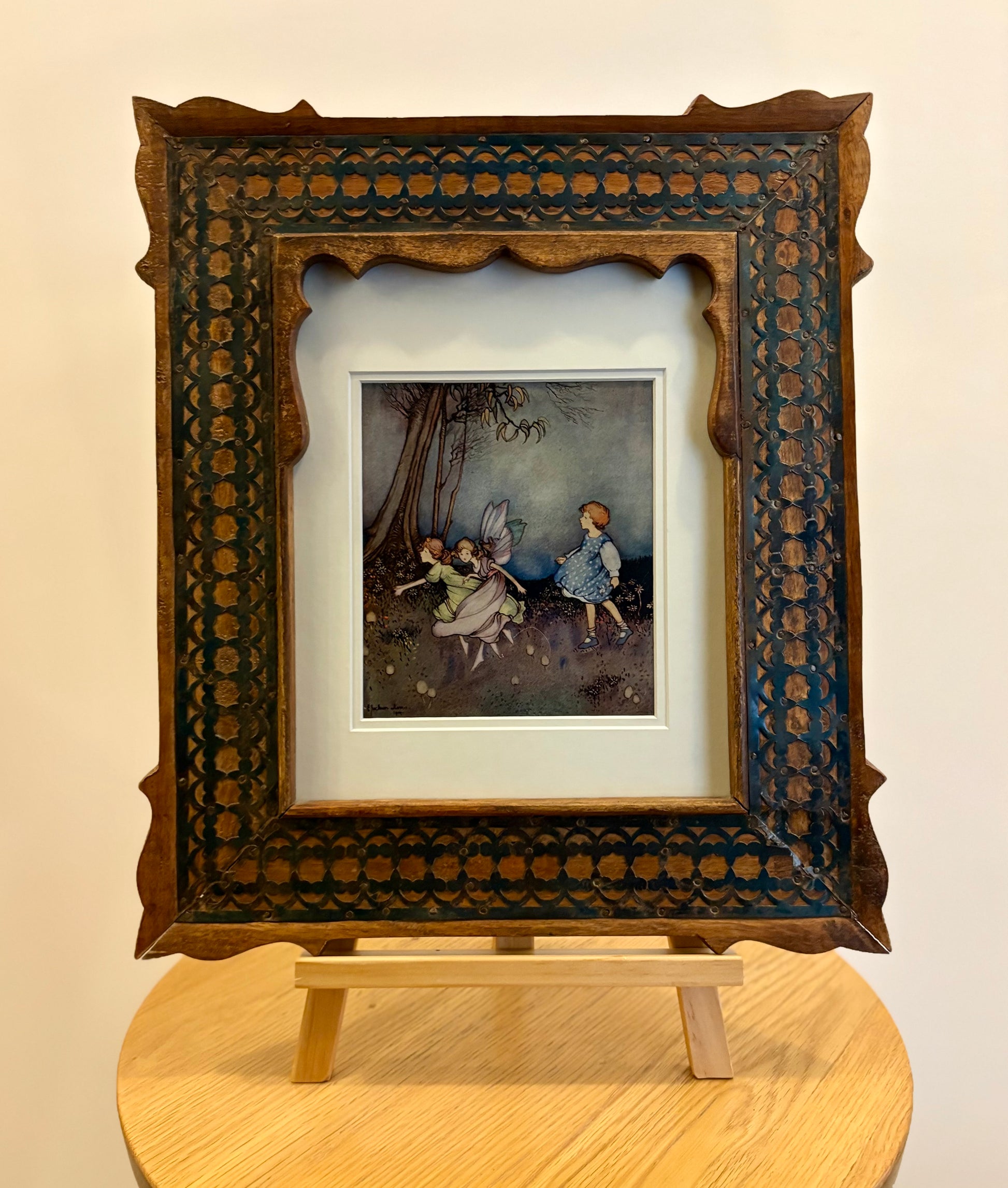 Rare Ethel Jackson Morris – Two Dainty Fairies (1921), ornate framed antique print