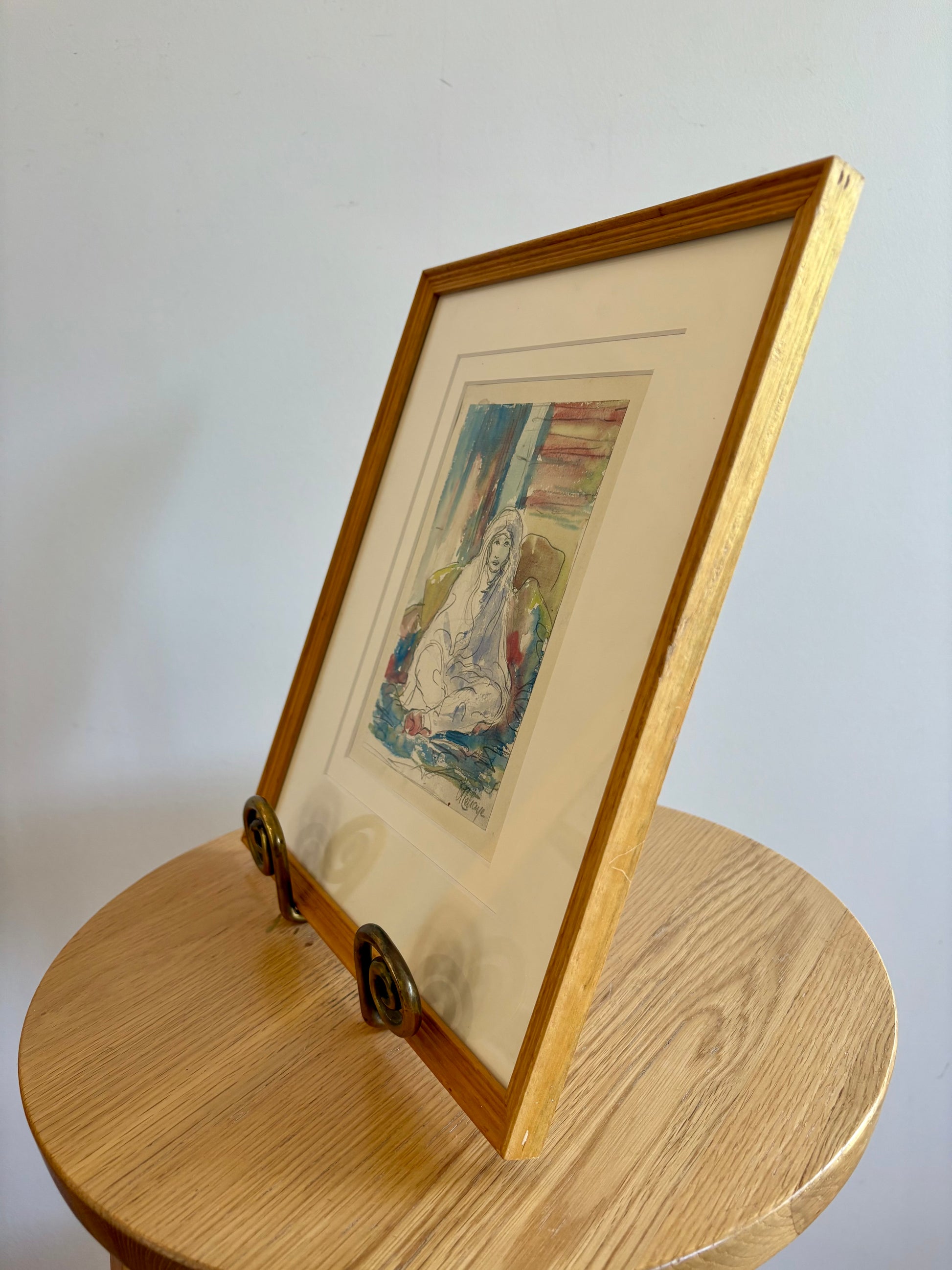 Circa 1900s French original Impressionist study, watercolour painting, antique framed art