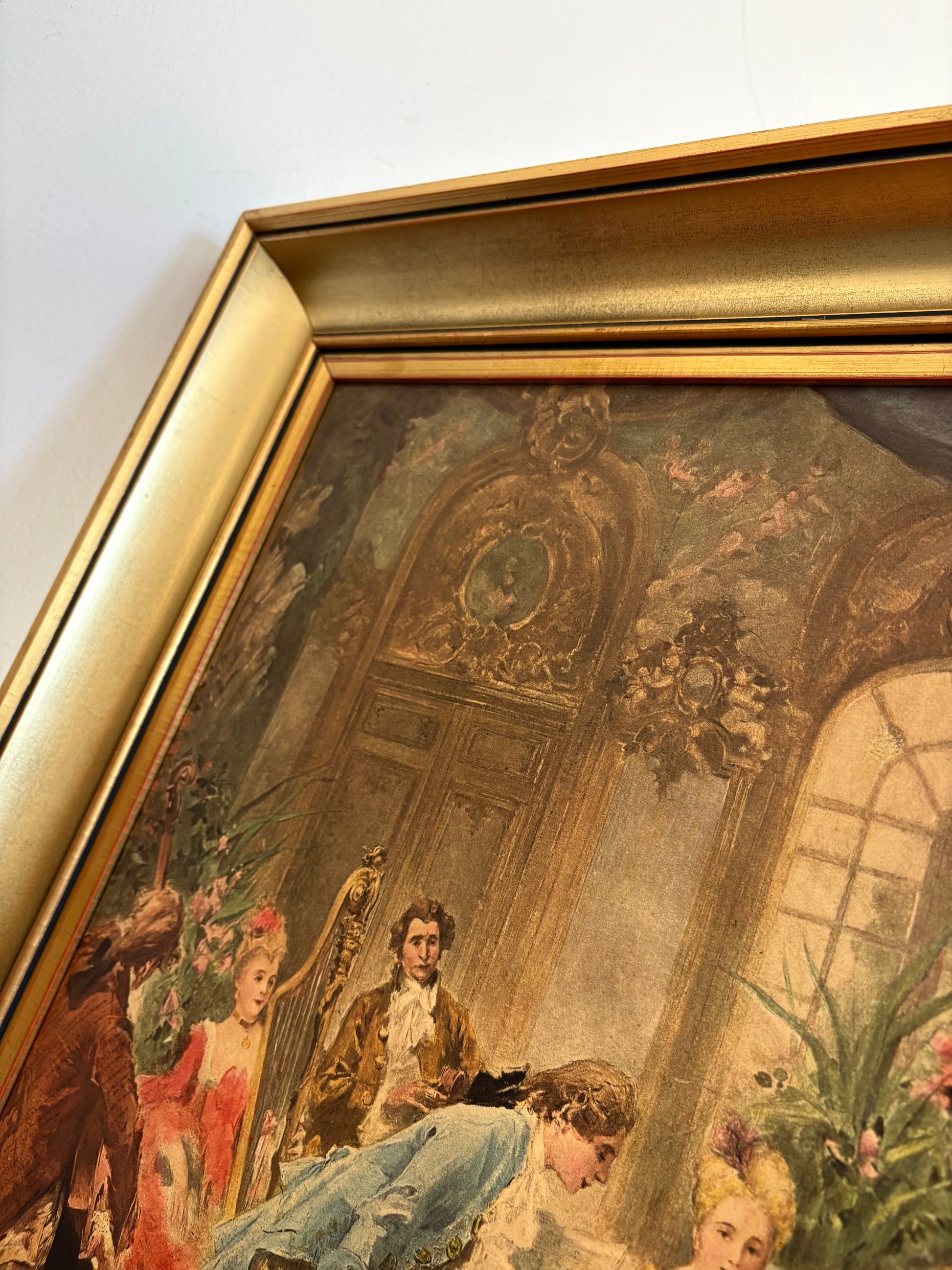 Vintage framed print, “Mozart at the Court of Marie Antoinette", Vicente García de Paredes