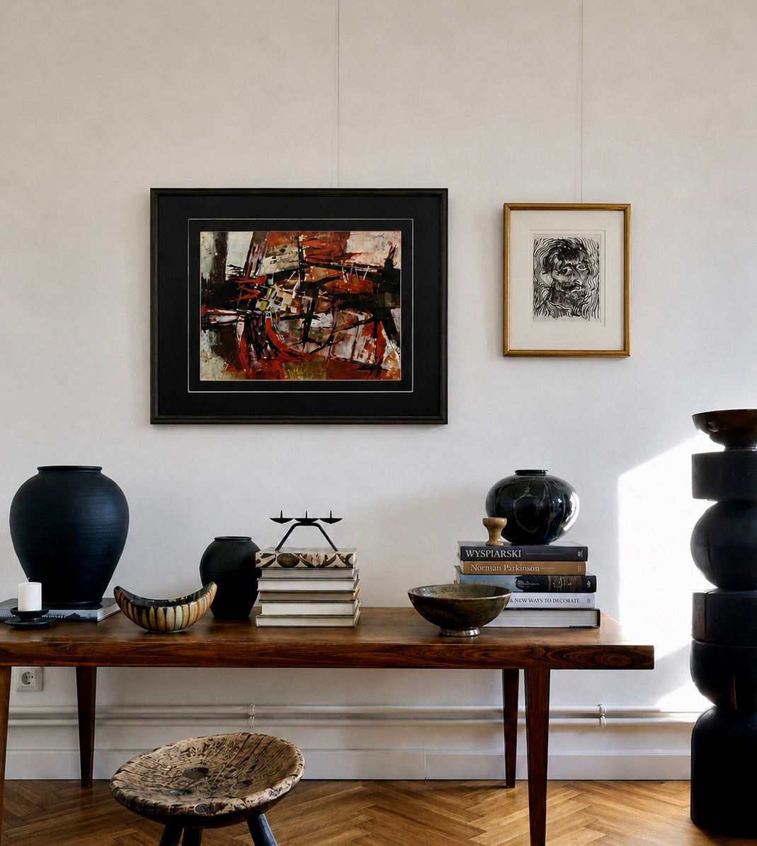 Large 1970's gallery print, Thomas Gleghorn, abstract, Australian, framed art