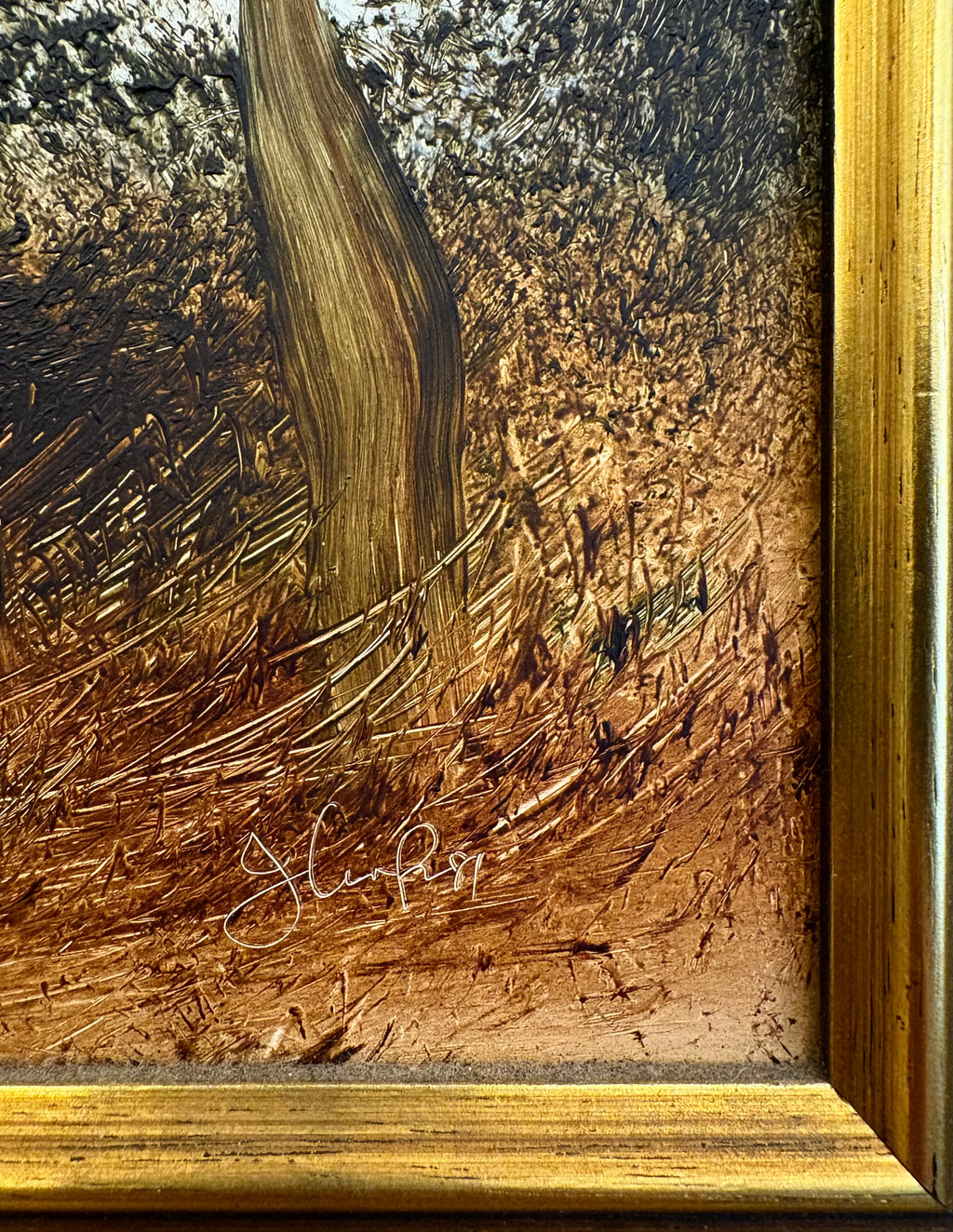 Original vintage Jim Crofts landscape painting, framed Australian art