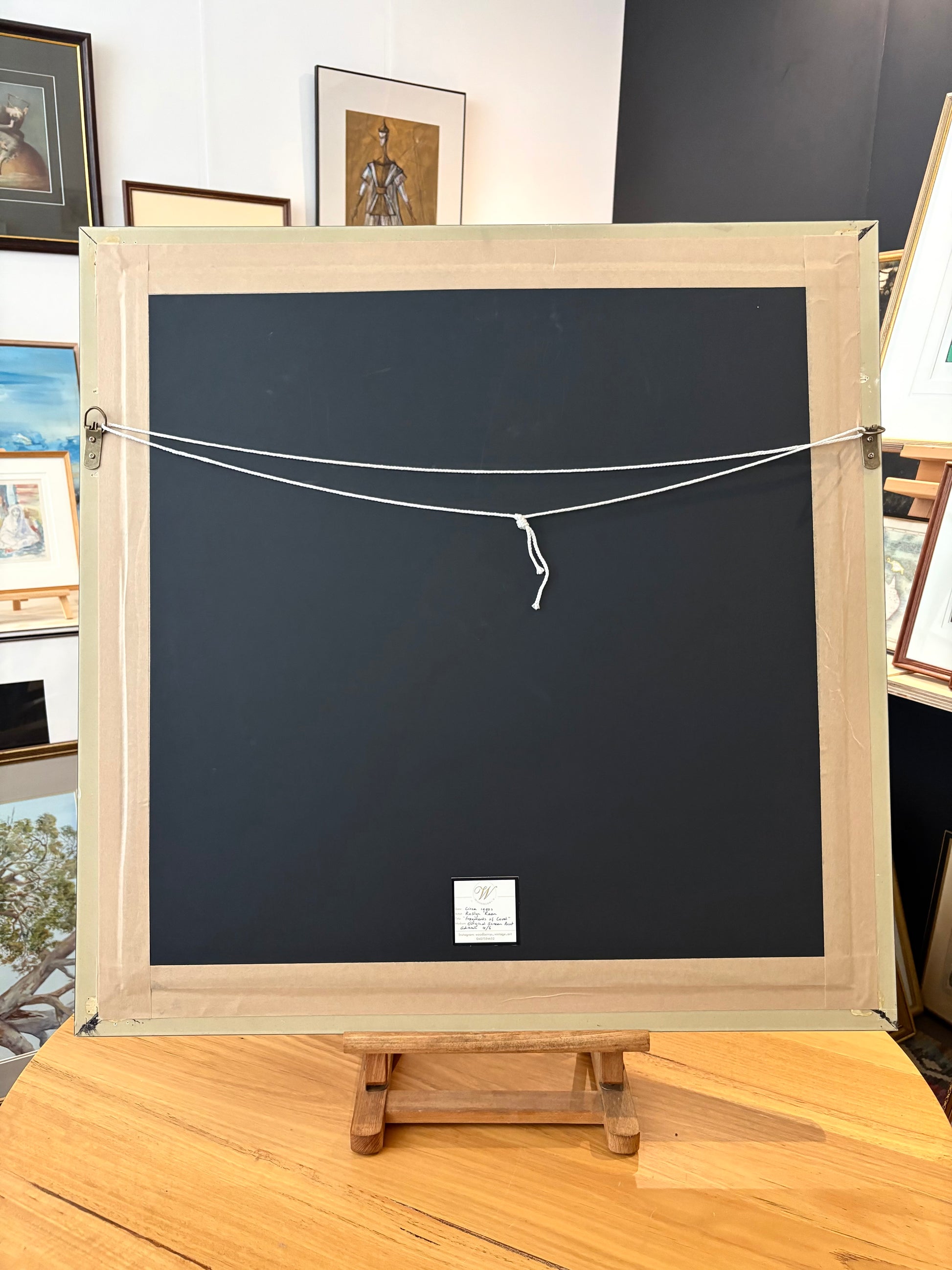 Large Original Roslyn Kean screen print 4/6, abstract art, Australian, gilt, coral, vintage, framed