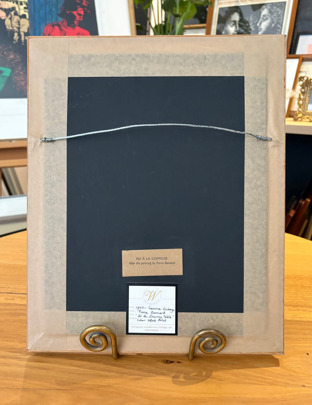 1950s vintage print after Pierre Bonnard’s painting, framed mid century art