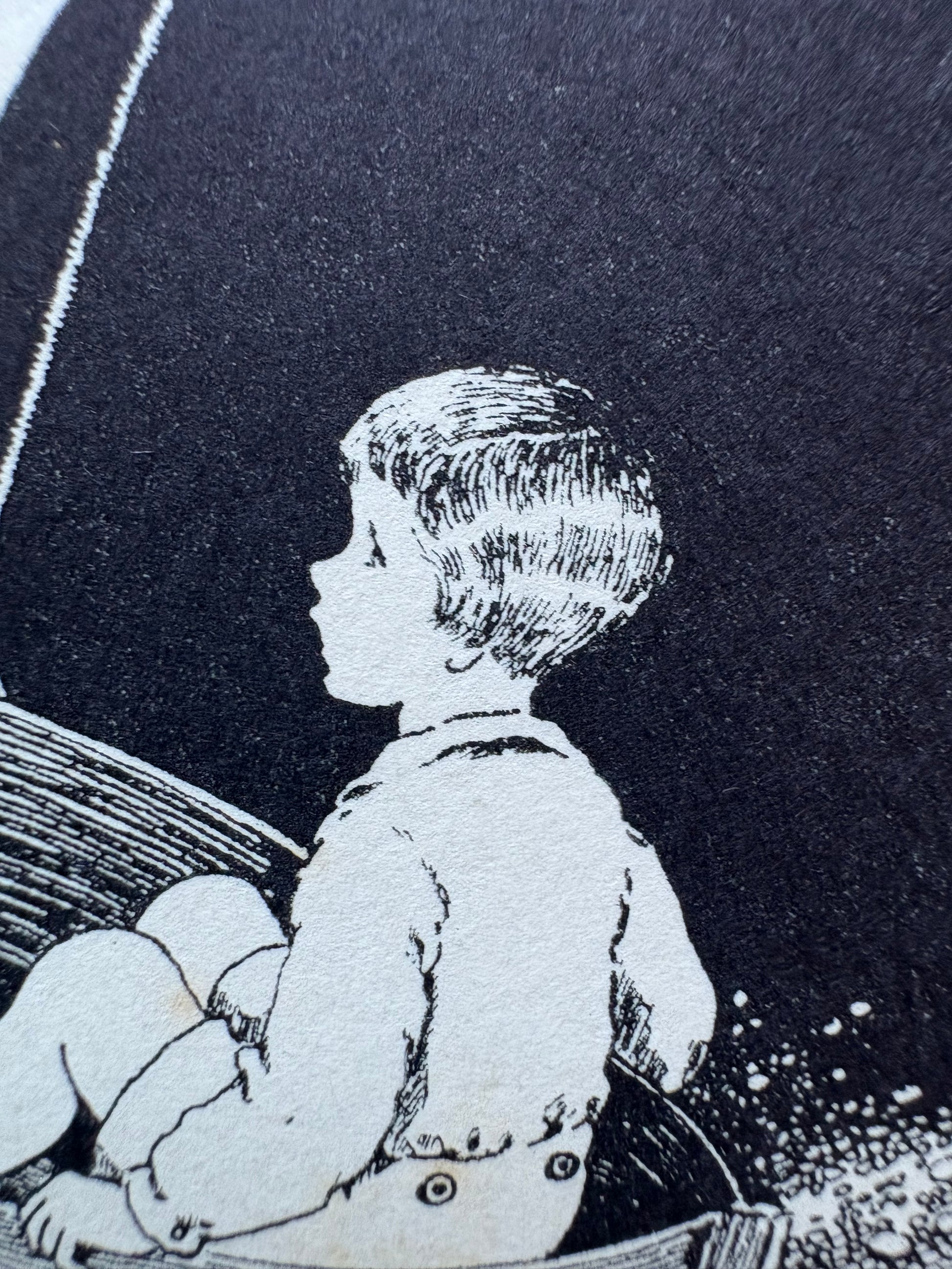 1931 Authentic antique Ida Rentoul Outhwaite print "Fairyland", 1st Edition UK, boy, boat,art deco