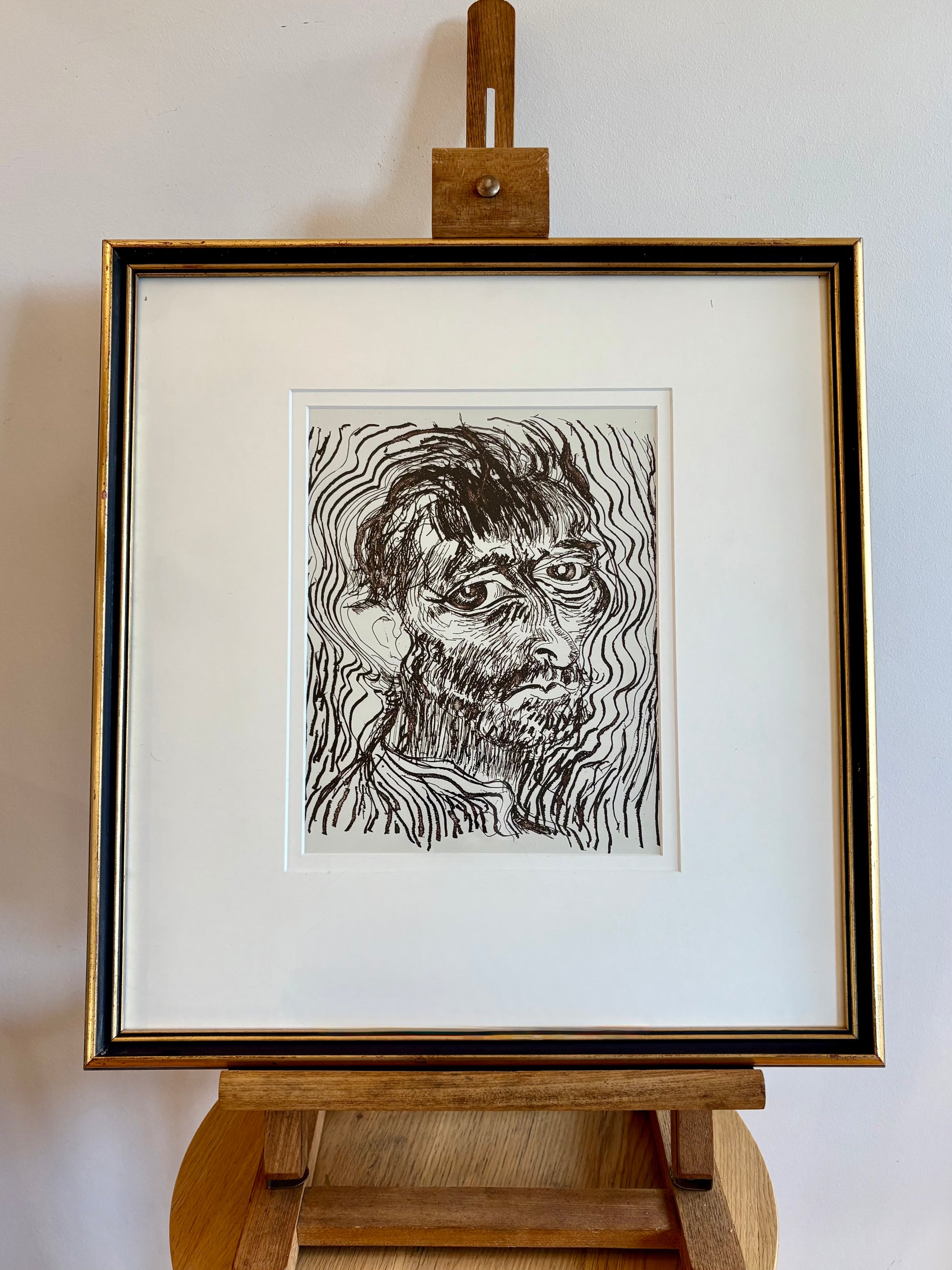 1983 Vintage Brett Whiteley facsimile process proof print, Van Gogh, Australian framed art