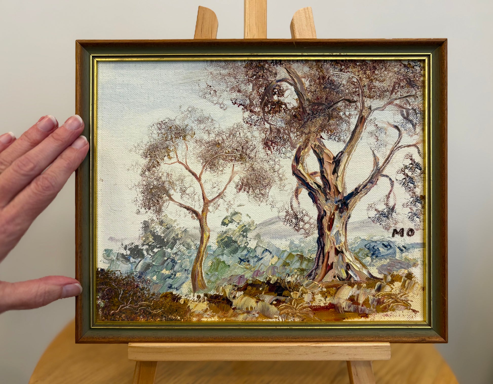 Original oil painting, Australian landscape, vintage framed artwork