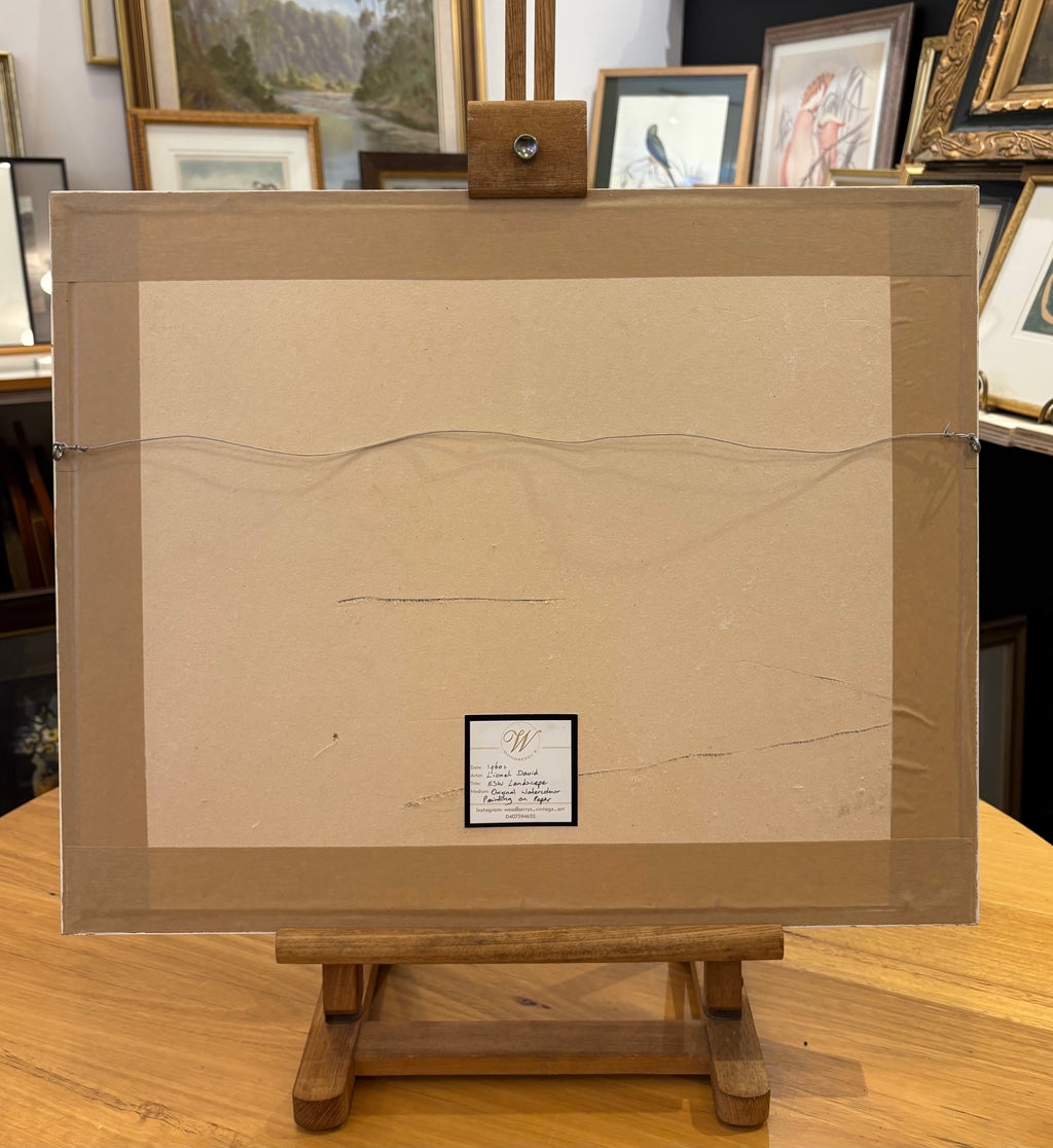 1960s original watercolour painting, Lionel David, Australian, vintage framed art