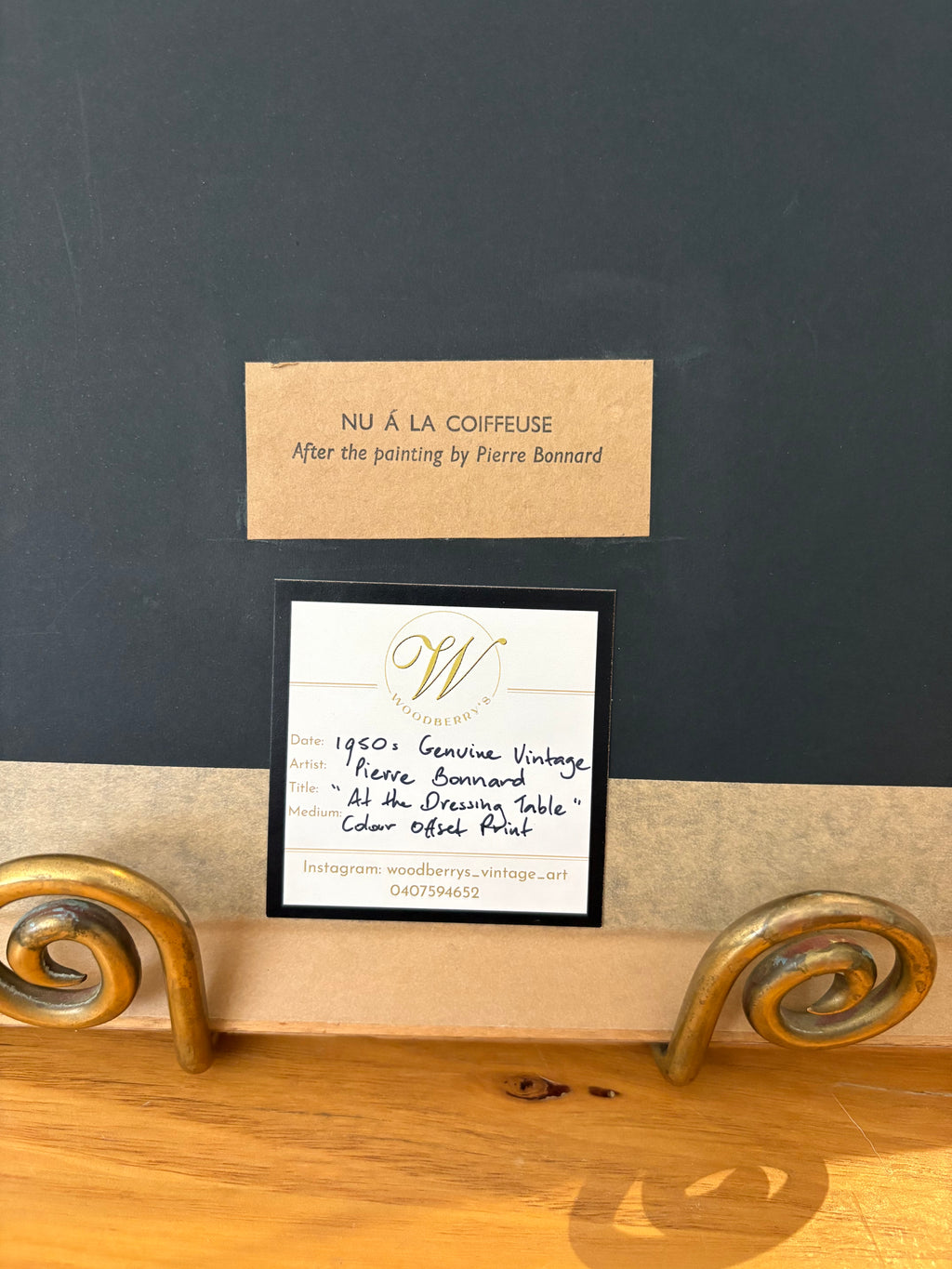 1950s vintage print after Pierre Bonnard’s painting, framed mid century art