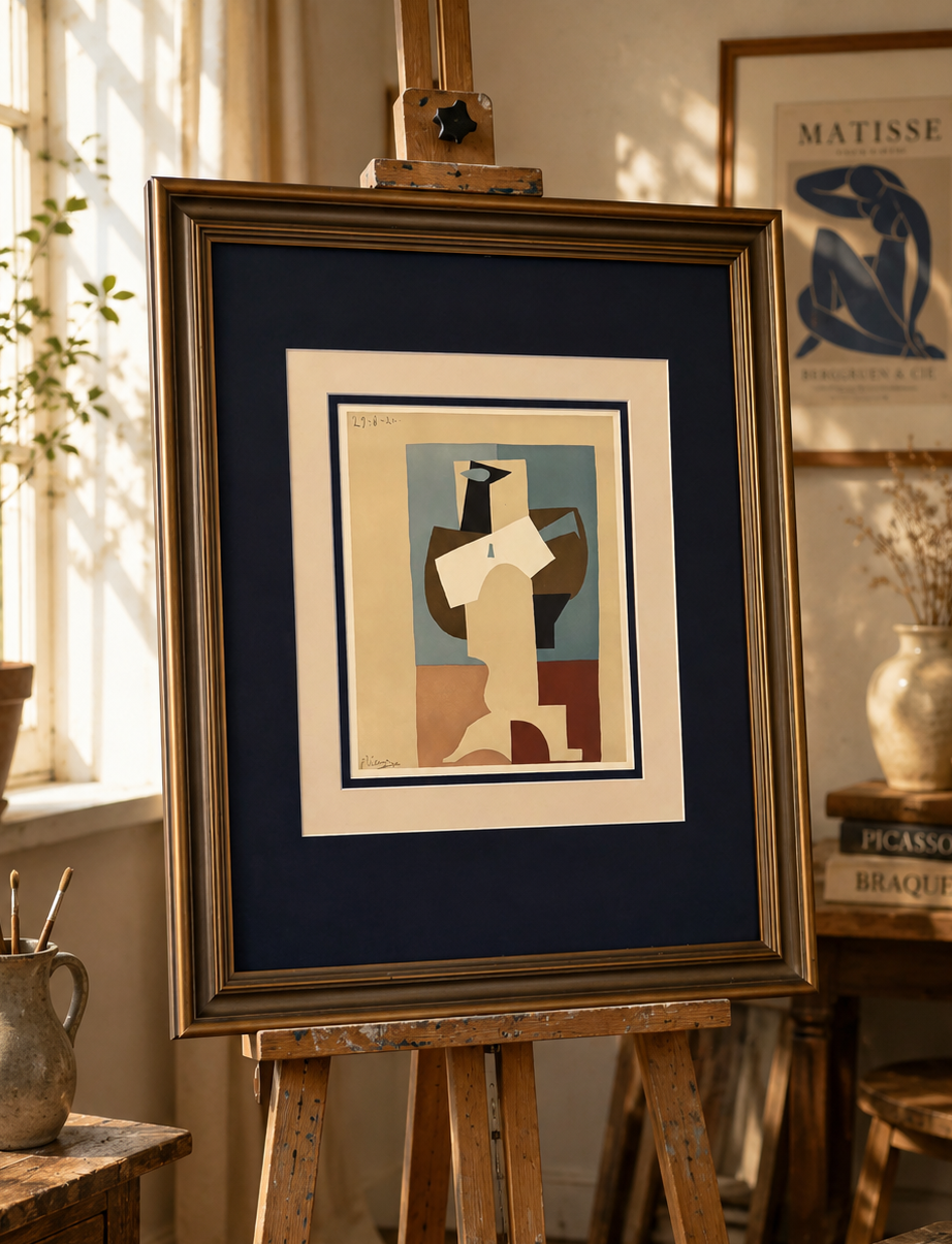 1941 Lithograph after Picasso, printed in Australia, rare framed vintage art