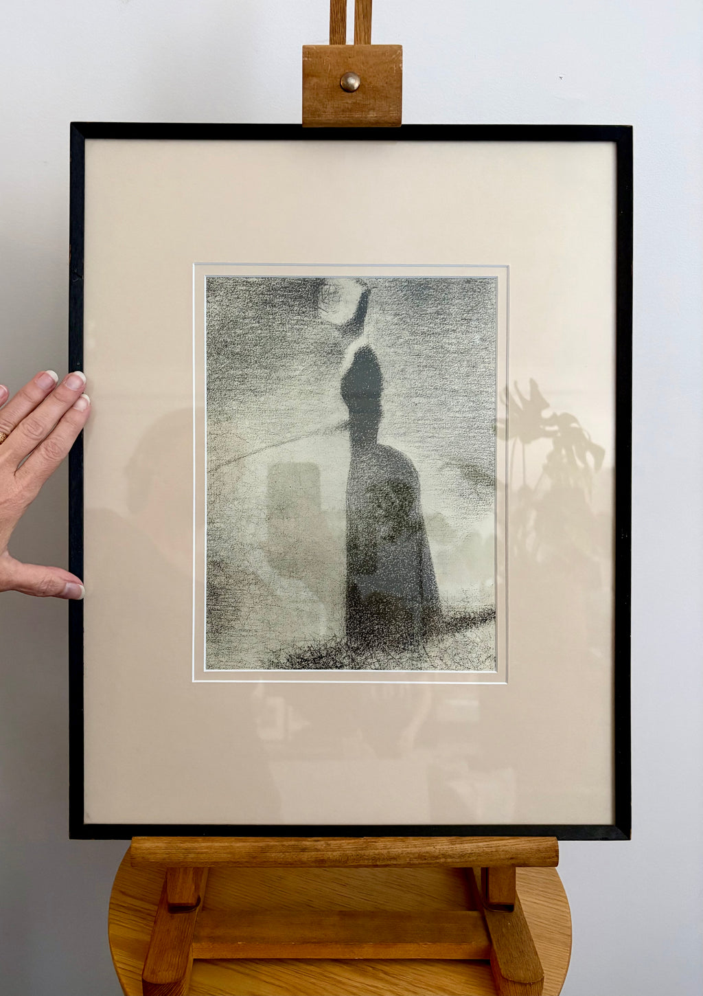 1928 Rare antique lithograph, French, Seurat, drawing folio, framed art