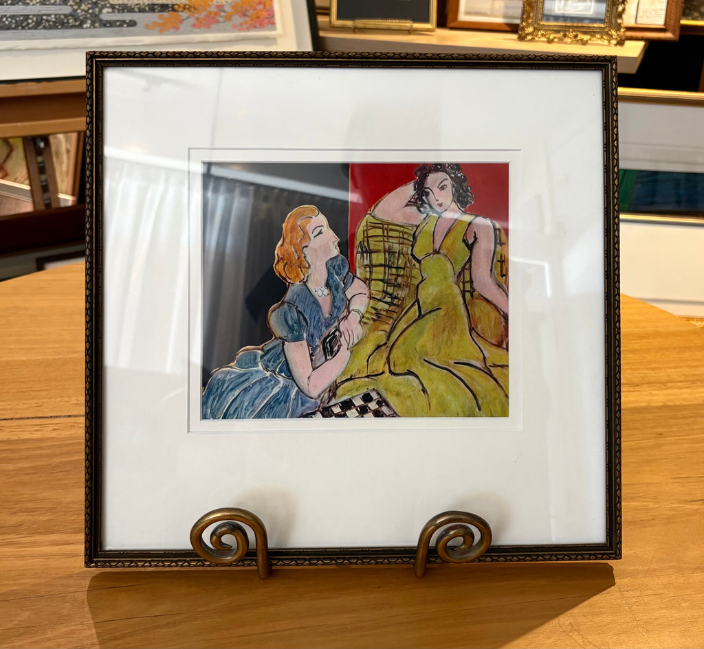1930s Vintage Henri Matisse fine art print, "The Conversation", framed art, mid-century wall art