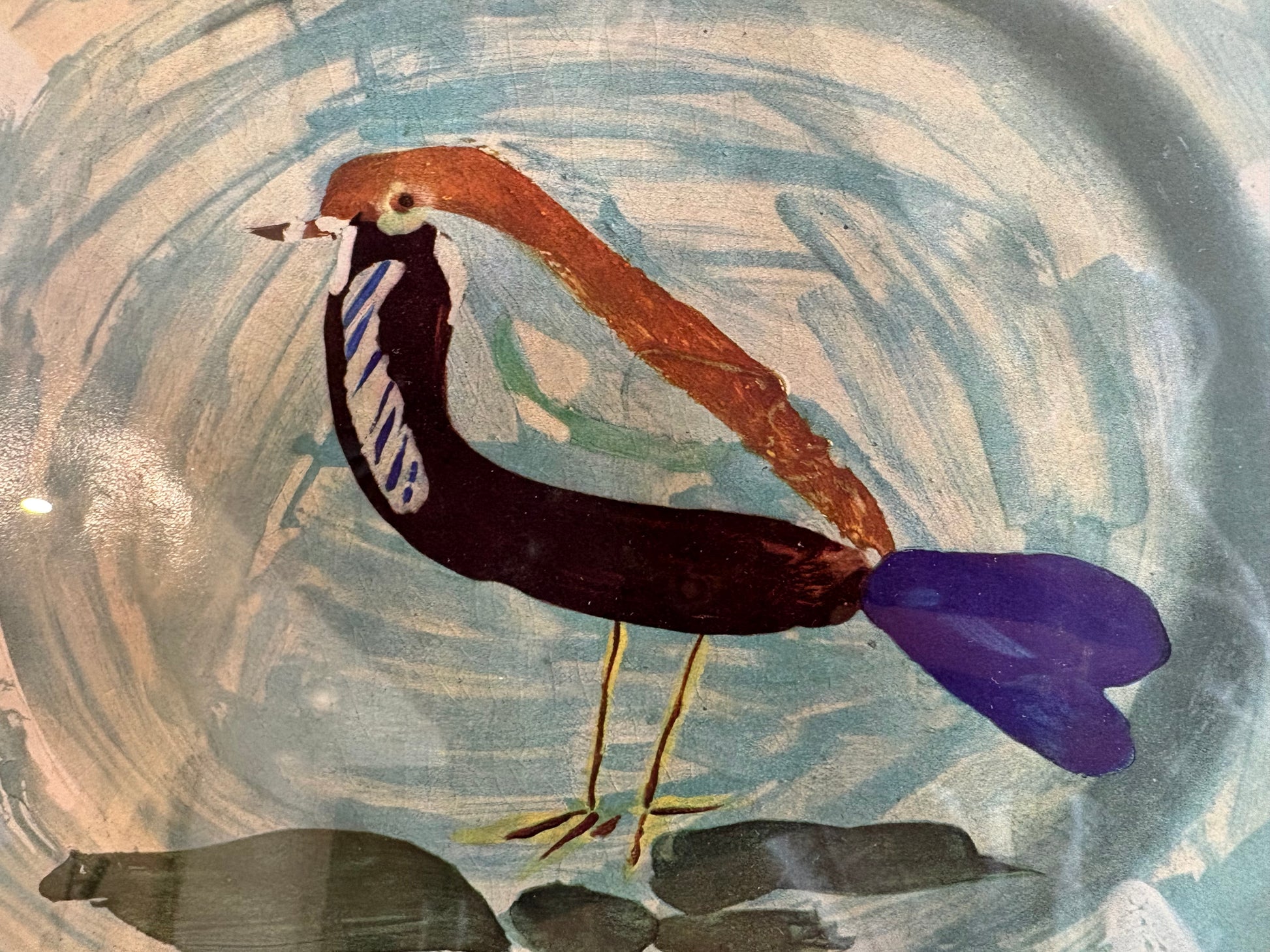 1948 Picasso collotype print, mid century, ceramic ceramic plate, bird