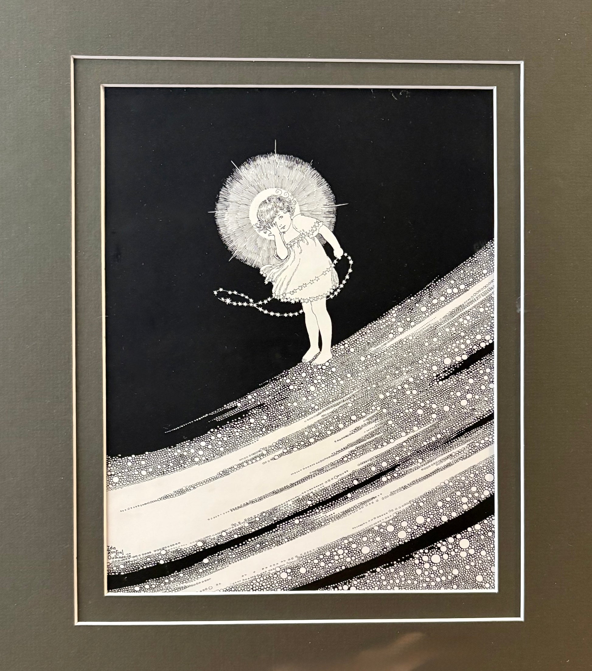 1931 Authentic antique Ida Rentoul Outhwaite print "Fairyland", 1st Edition UK, framed vintage art