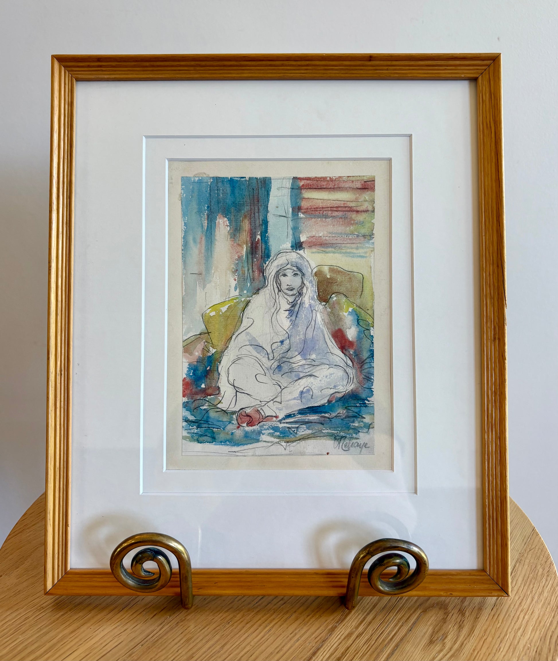 Circa 1900s French original Impressionist study, watercolour painting, antique framed art