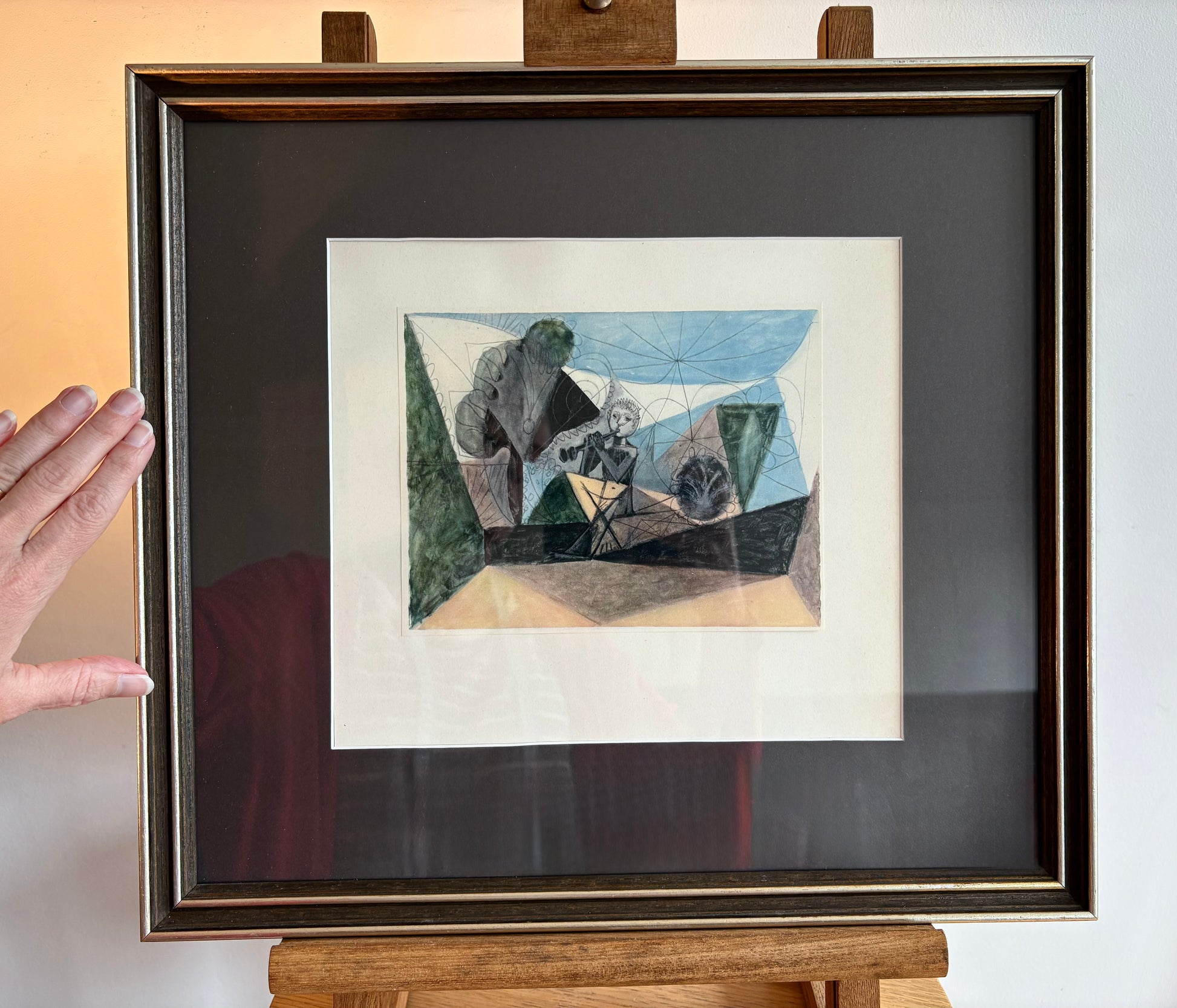 1948 Heliogravures print, Pablo Picasso, Faun with Flute, mid century framed art