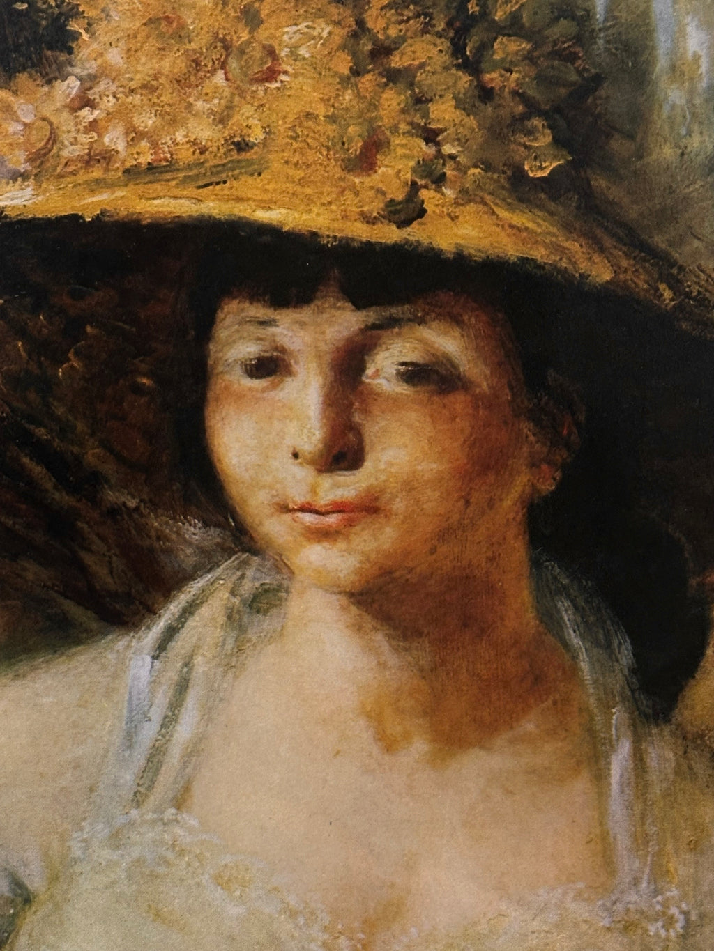 Margaret Olley gallery portrait print, William Dobell, artwork, antique oak frame