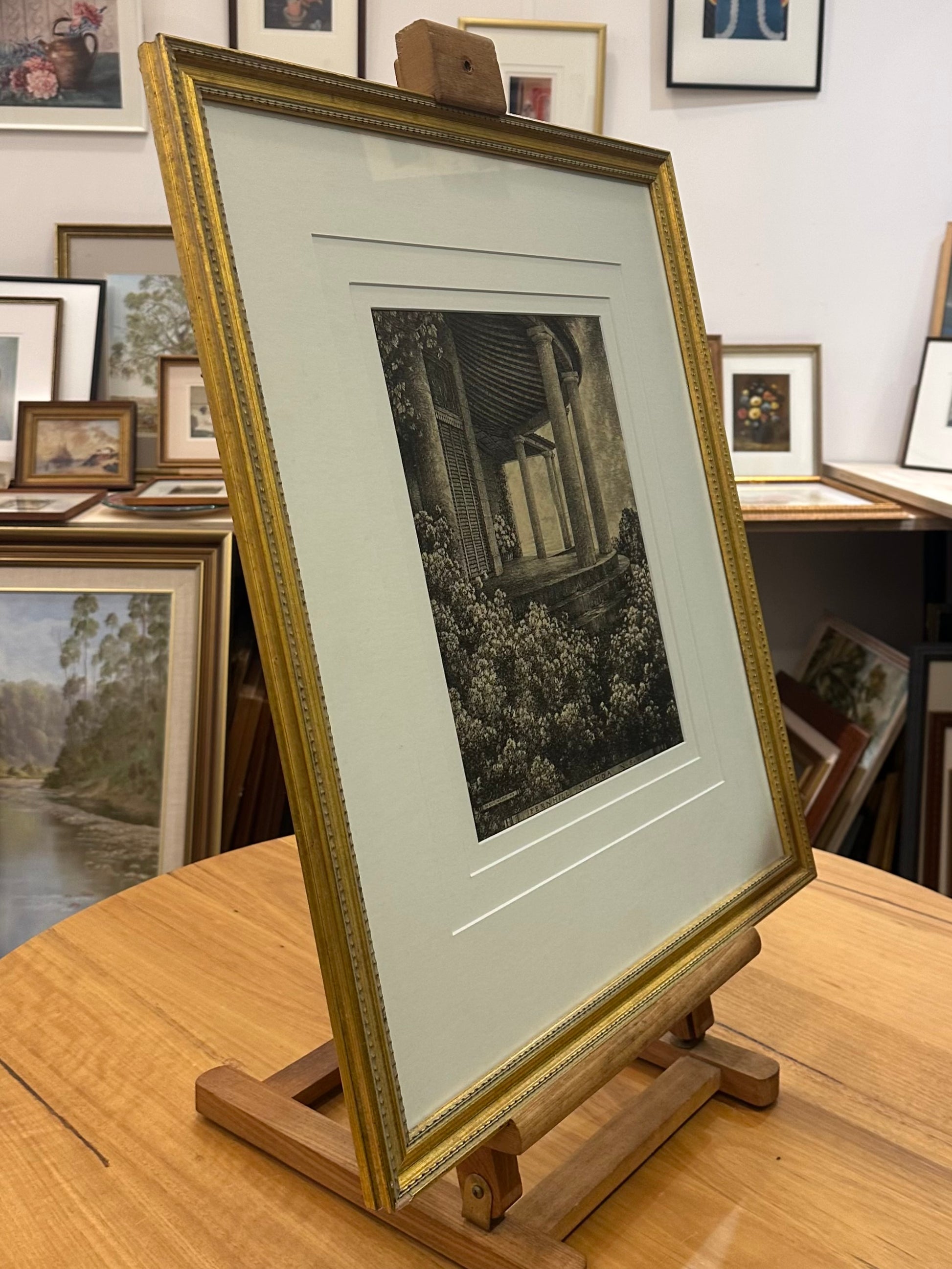 1920s Antique Hardy Wilson collotype print, Architecture, NSW, framed art