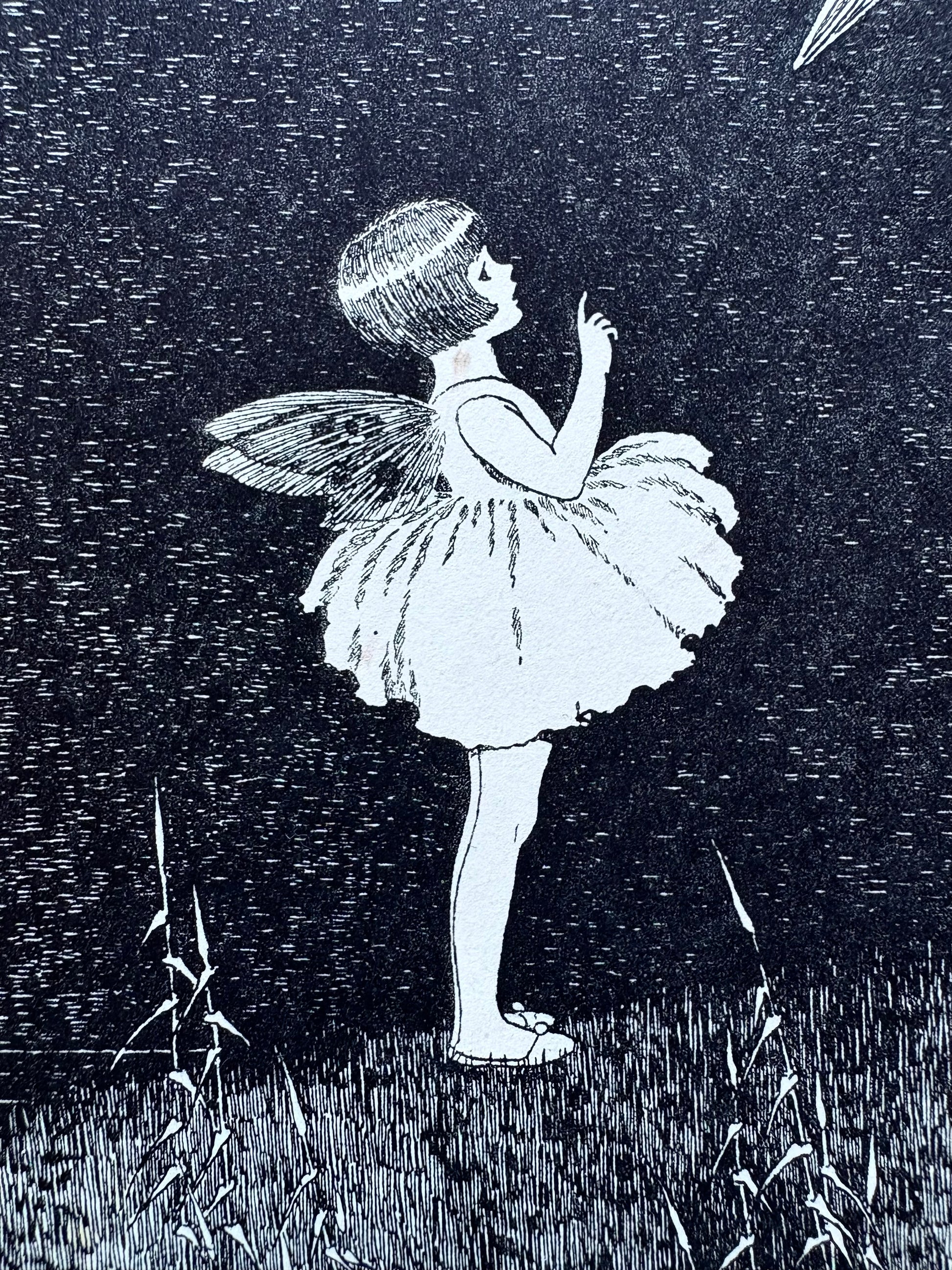 1931 Authentic antique Ida Rentoul Outhwaite print "Fairyland", 1st Edition UK,fairy, bird, art deco