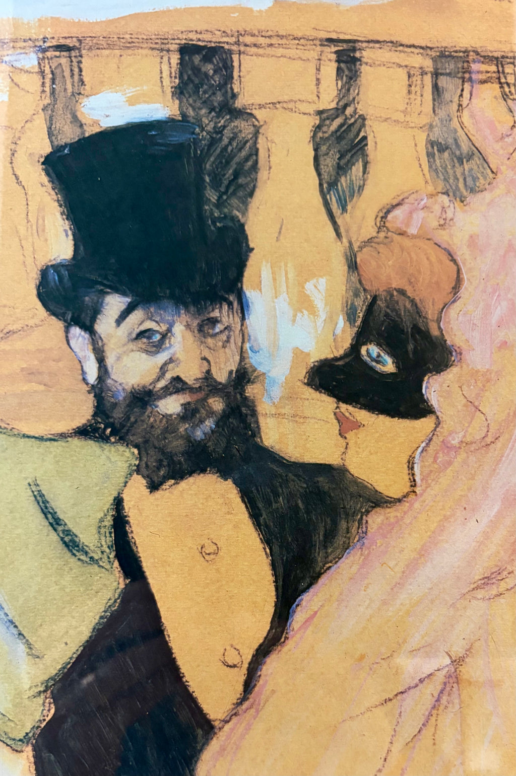 Large vintage print, Art Nouveau, Toulouse Lautrec, framed art