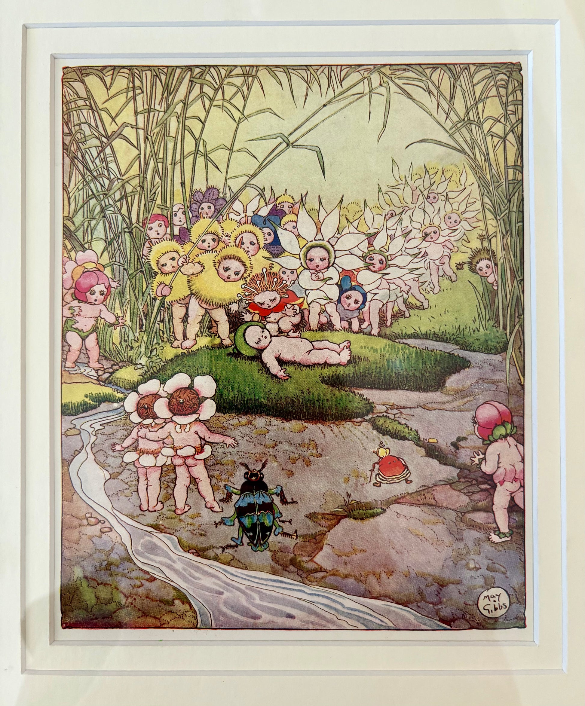 1925 May Gibbs antique print, “Chucklebud and Wunkydoo,” rare