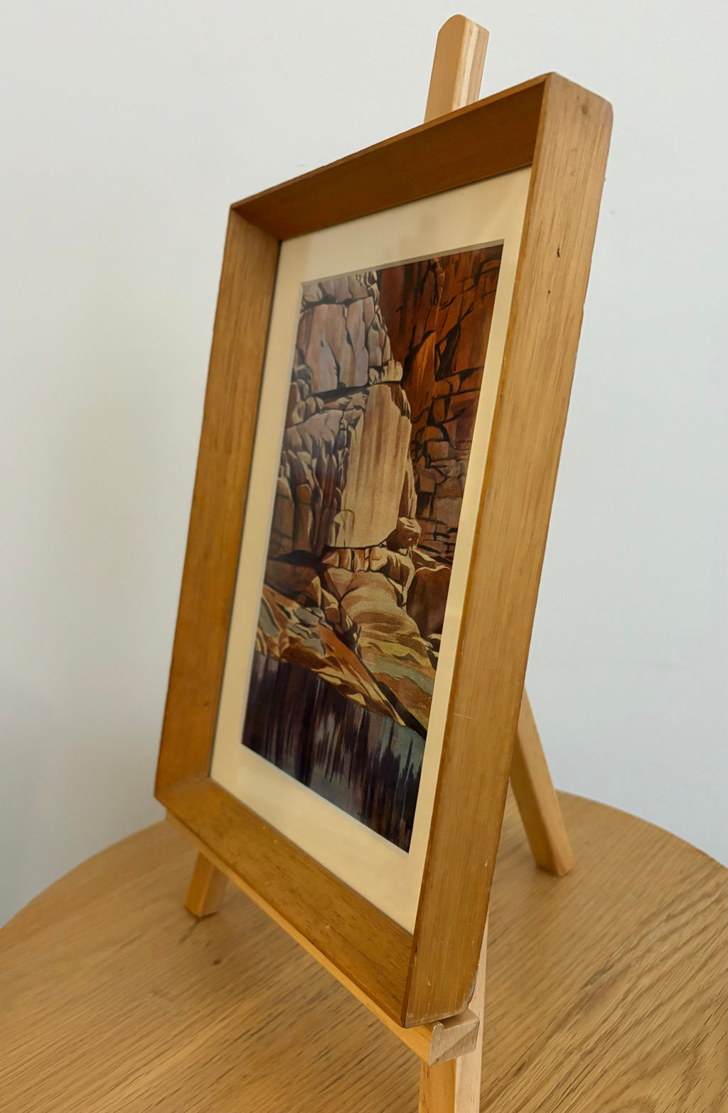 1944 Namatjira, Hermannsberg print, Central Australia. Framed mid century landscape