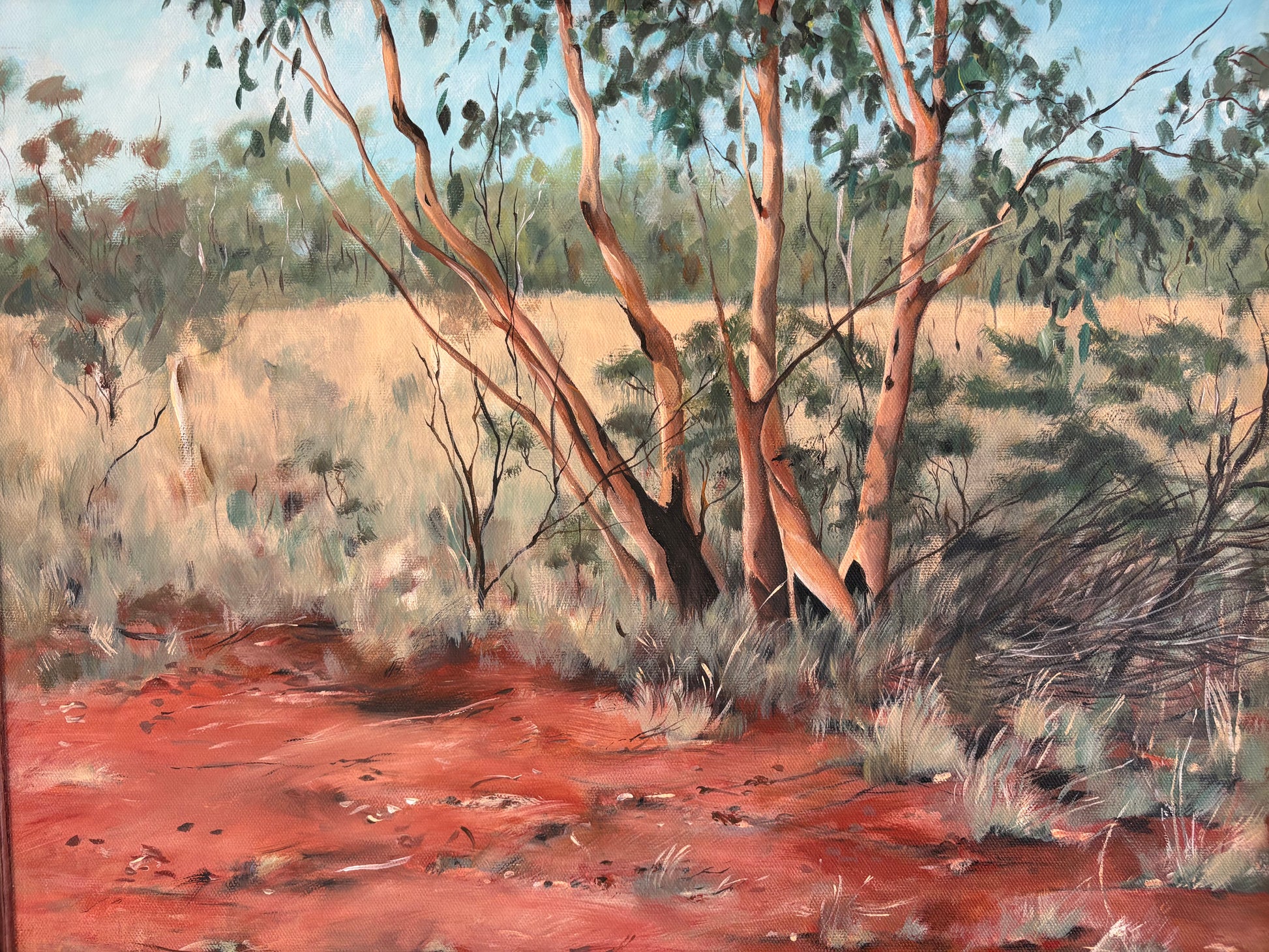Original Australian landscape painting, framed artwork