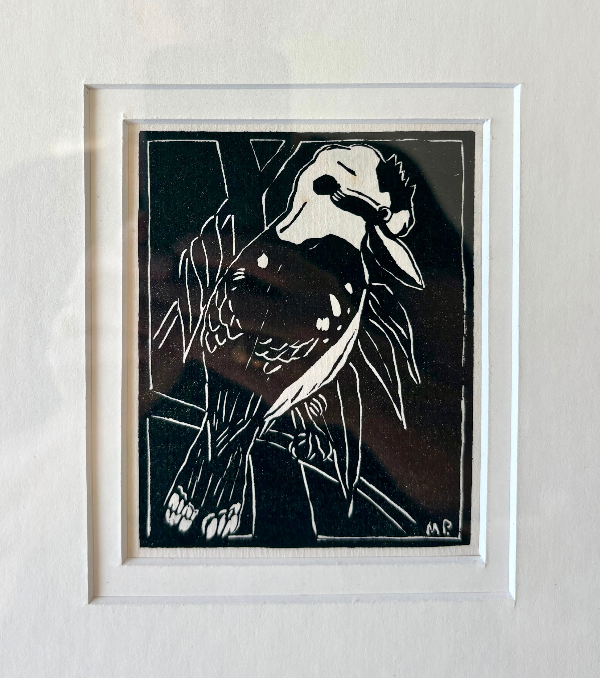 1930 Antique Margaret Preston Kookaburra print, framed vintage art