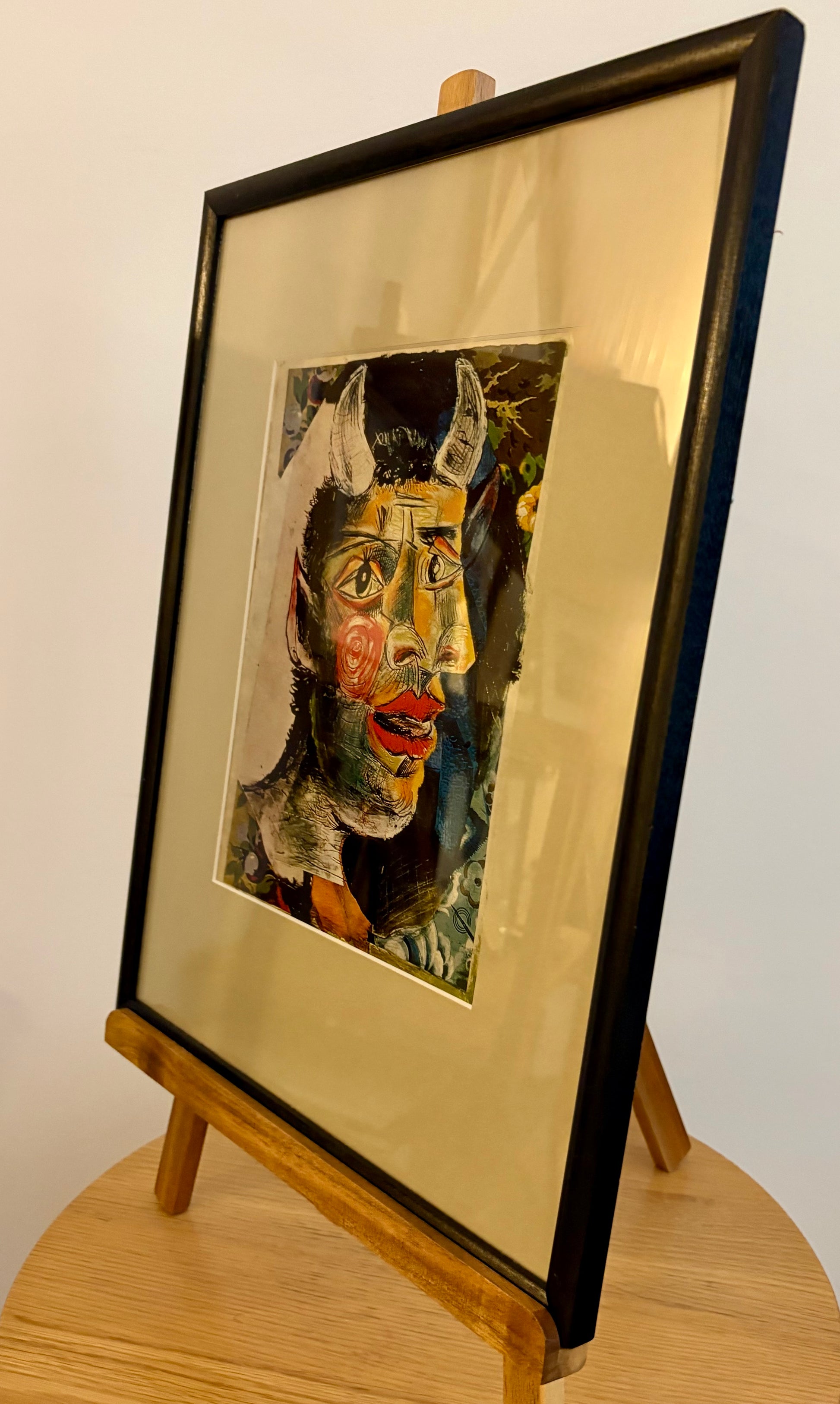 1960s Picasso print, vintage framed art, “Faun” Mid Century