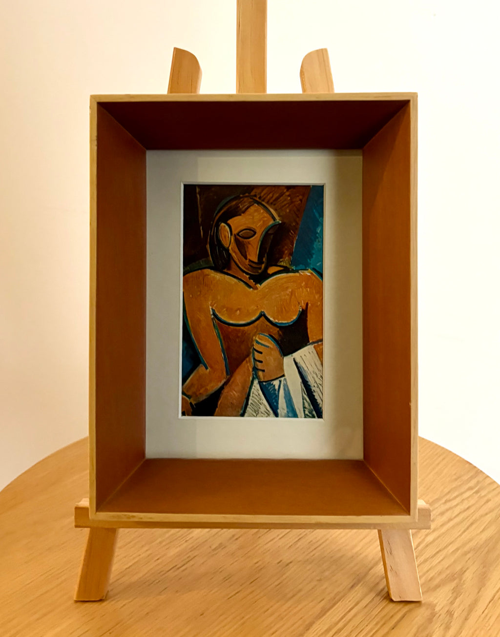 1950s Picasso print, portrait, miniature vintage framed artwork