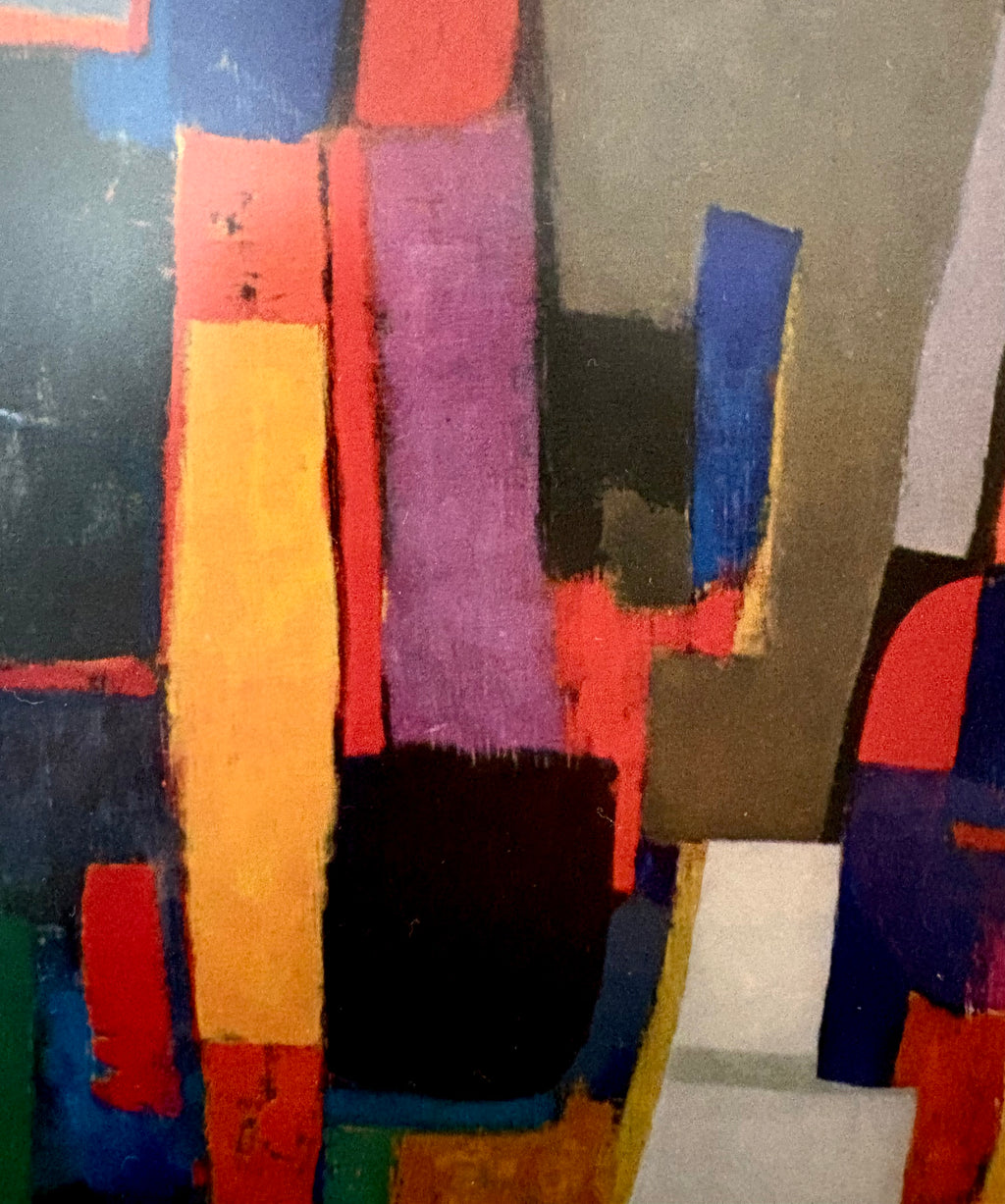 1960s Abstract print, Maurice Esteve, Mid-Century, framed art, French, vintage