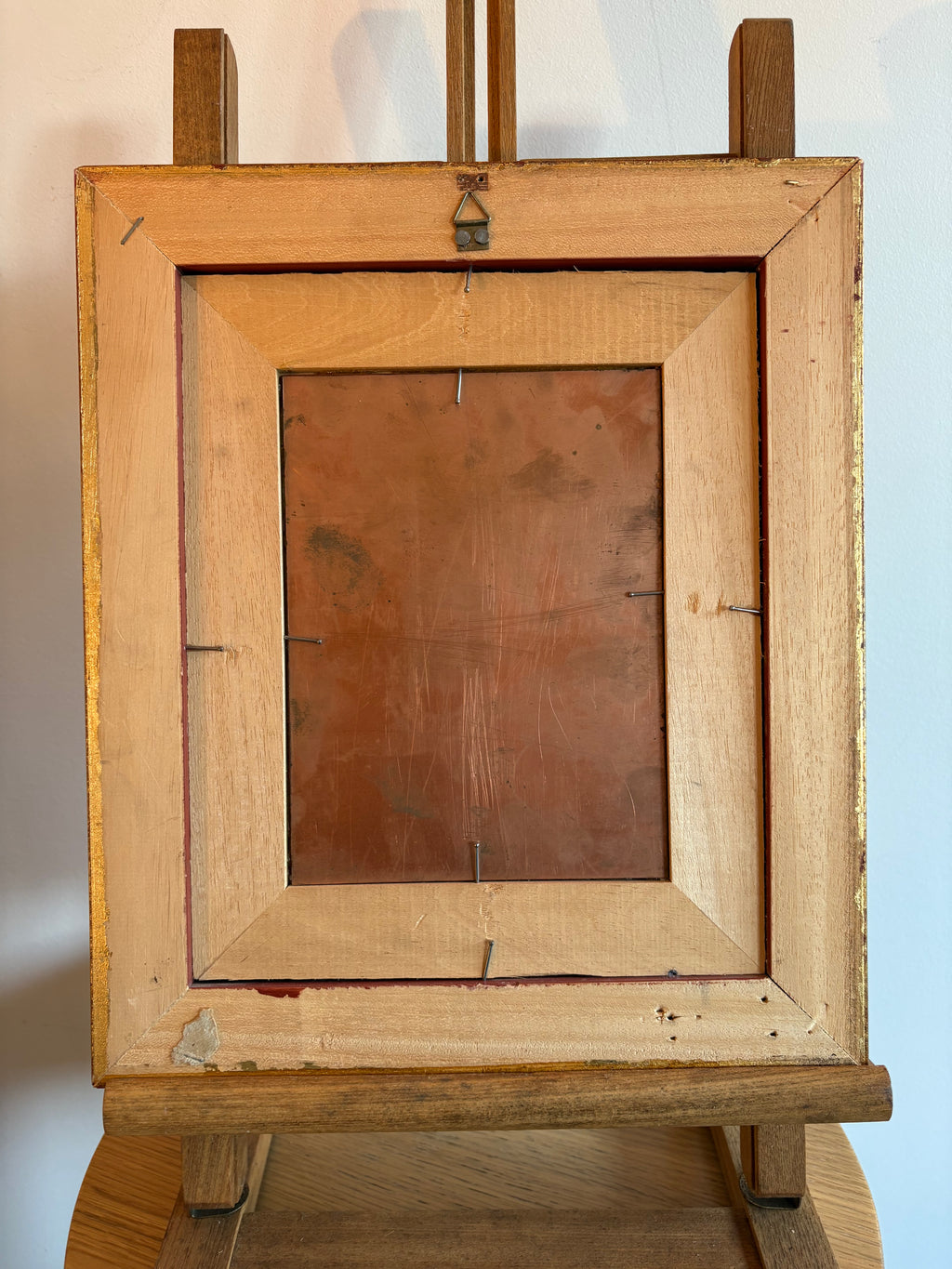 Original still-life painting on copper, daisies, framed art