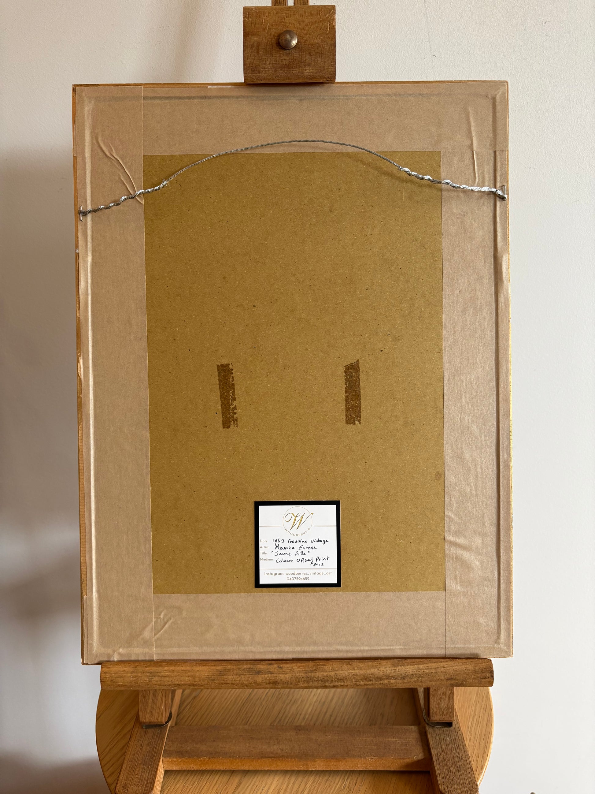 1962 Abstract print, Maurice Esteve, Mid-Century, framed art, French, vintage