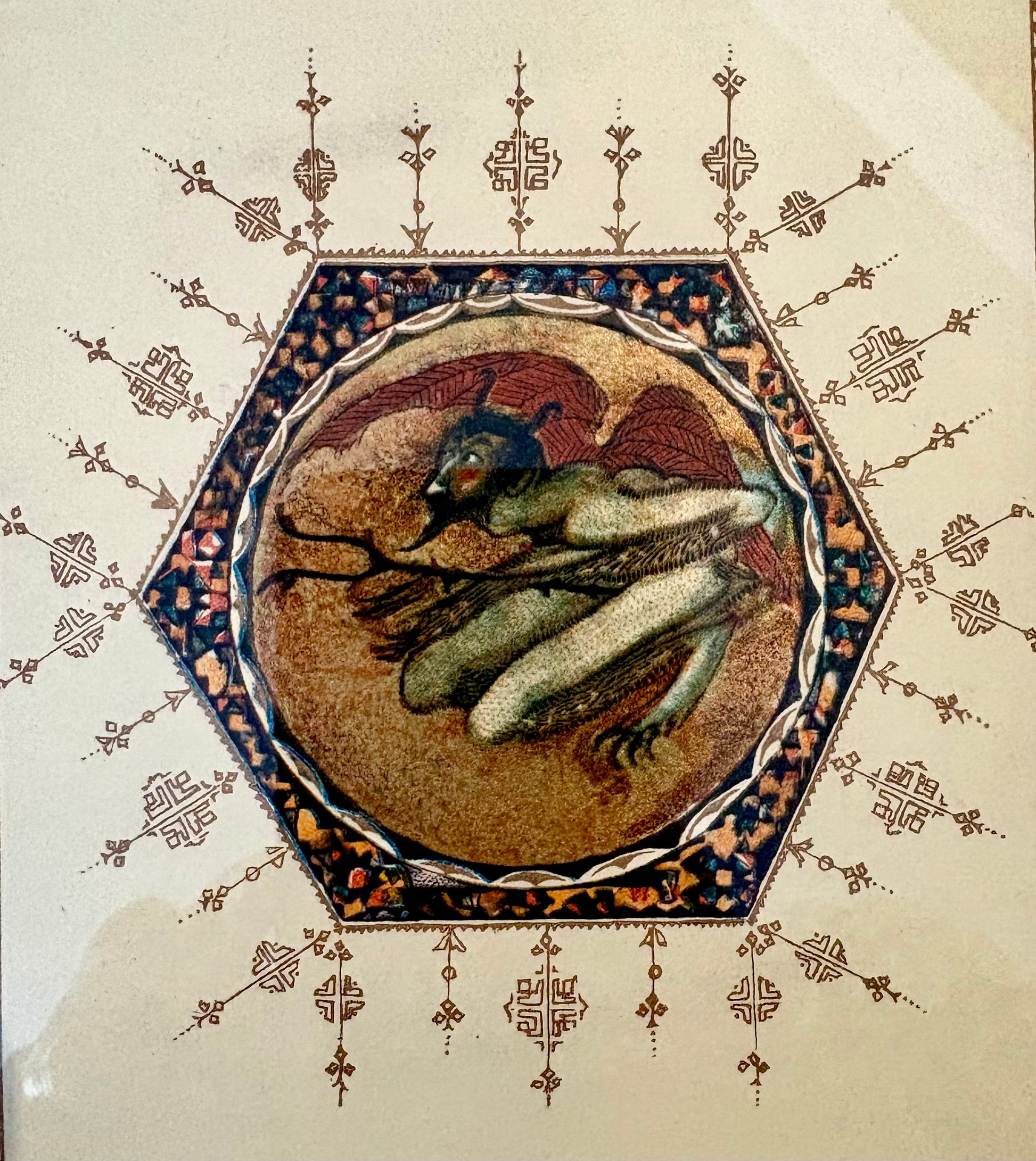 1925 Mariette Lydis gilded offset lithograph, “Devil”, framed art, antique
