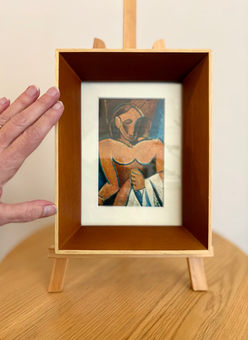 1950s Picasso print, portrait, miniature vintage framed artwork