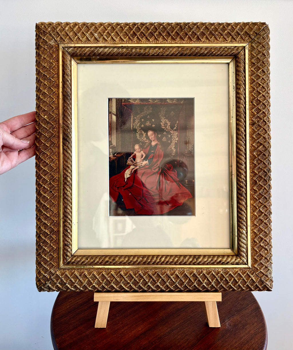 1920s Antique print, “Madonna and Child”, framed vintage art