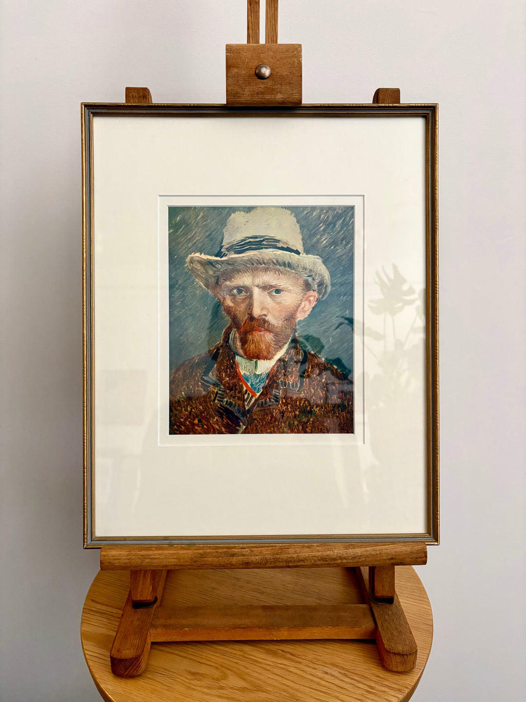 1950s Vintage print, Van Gogh, “Self Portrait”, framed art