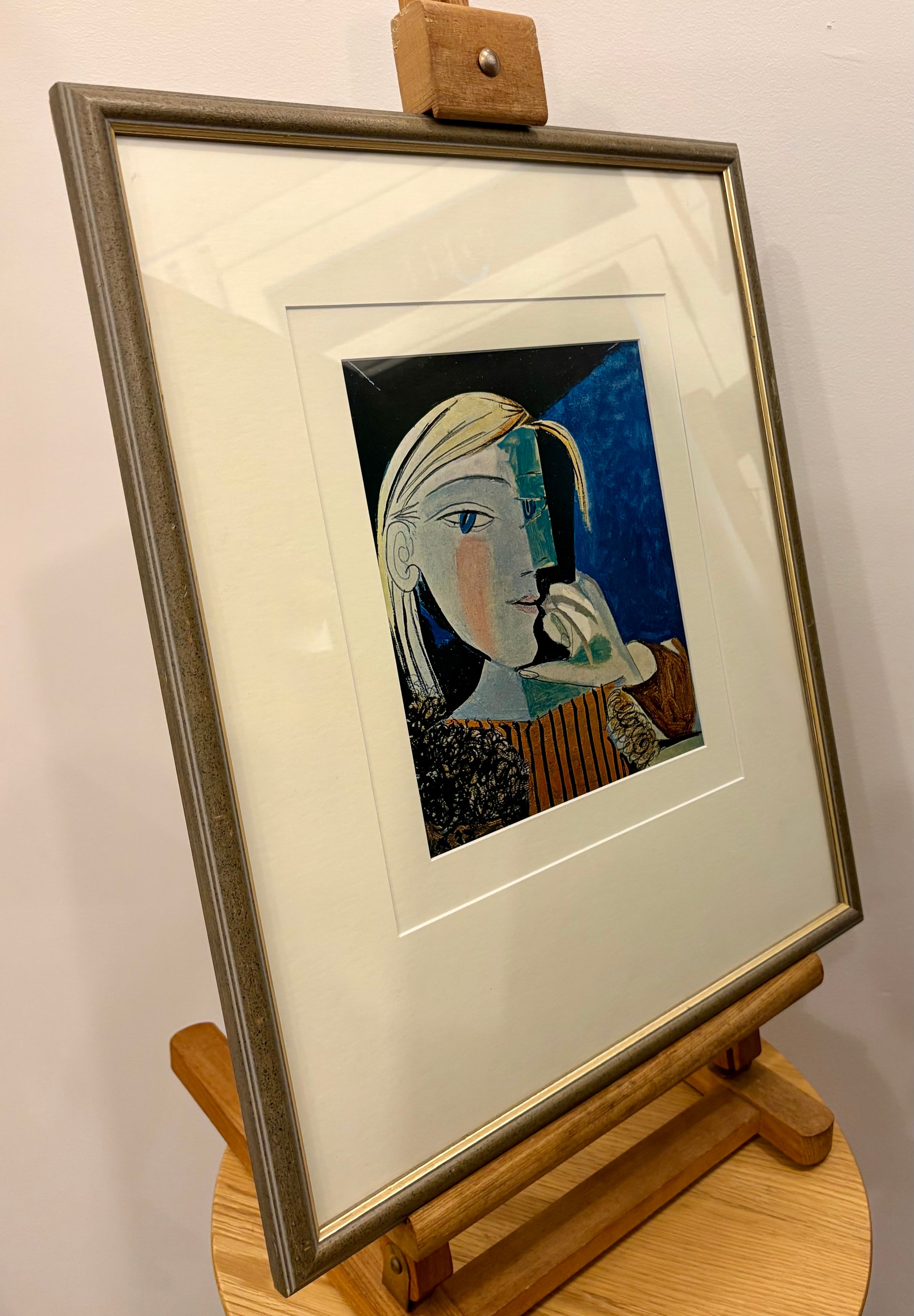 1960s Picasso print, portrait, vintage framed art, “Marie-Therese” Mid Century