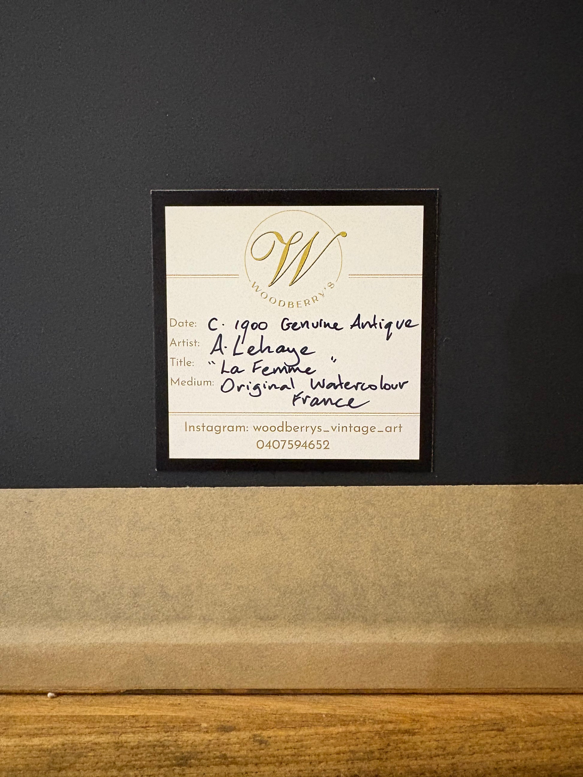 1900s French original watercolour painting, Impressionist, antique framed art