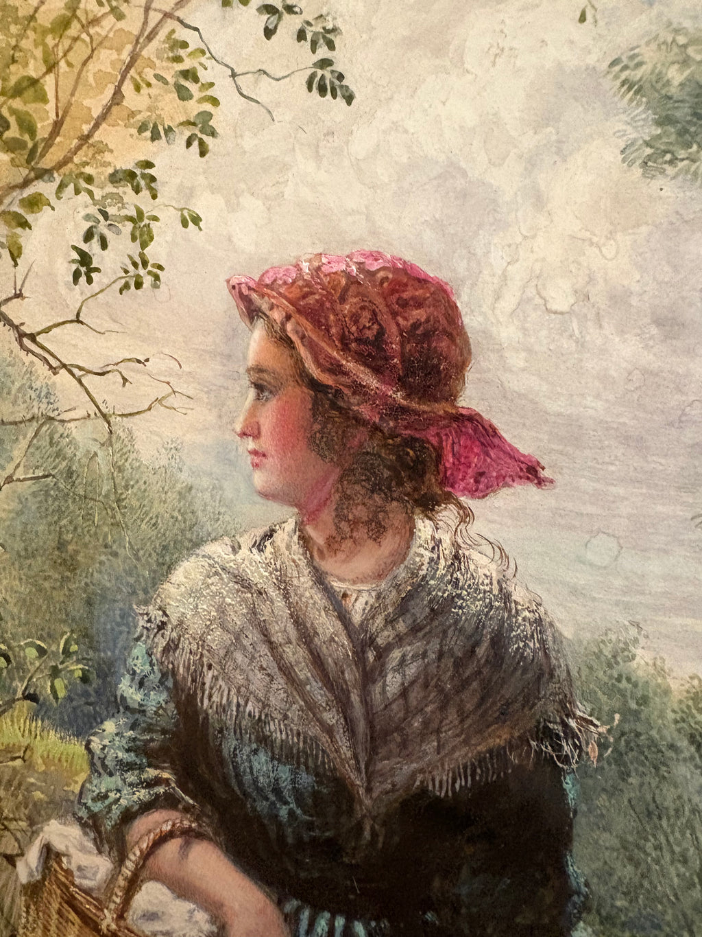 Original Victorian era watercolour painting attributed to Agnes Rose Bouvier Nicholl