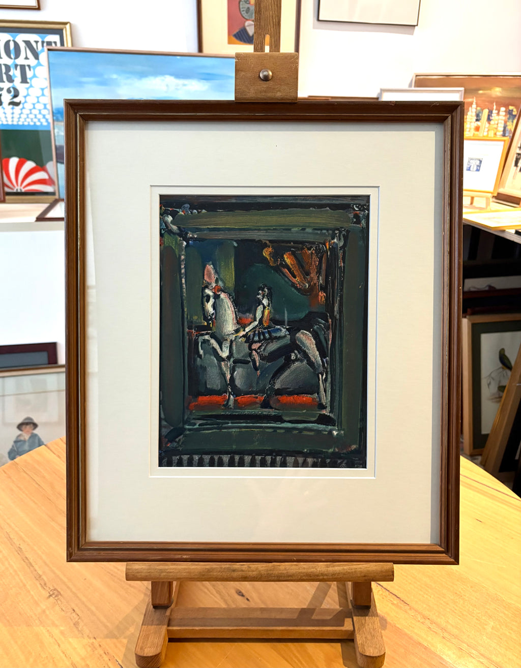 Mid Century lithograph, French, Georges Rouault, Circus, vintage framed art
