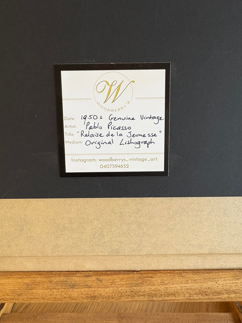 1950s Picasso Lithographic poster, mid century, framed vintage art