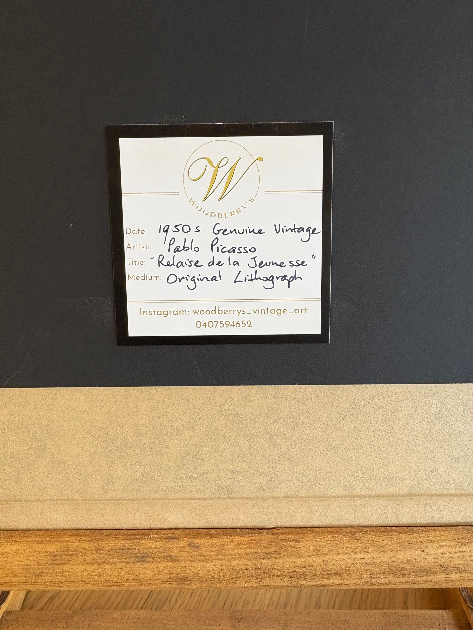 1950s Picasso Lithographic poster, mid century, framed vintage art