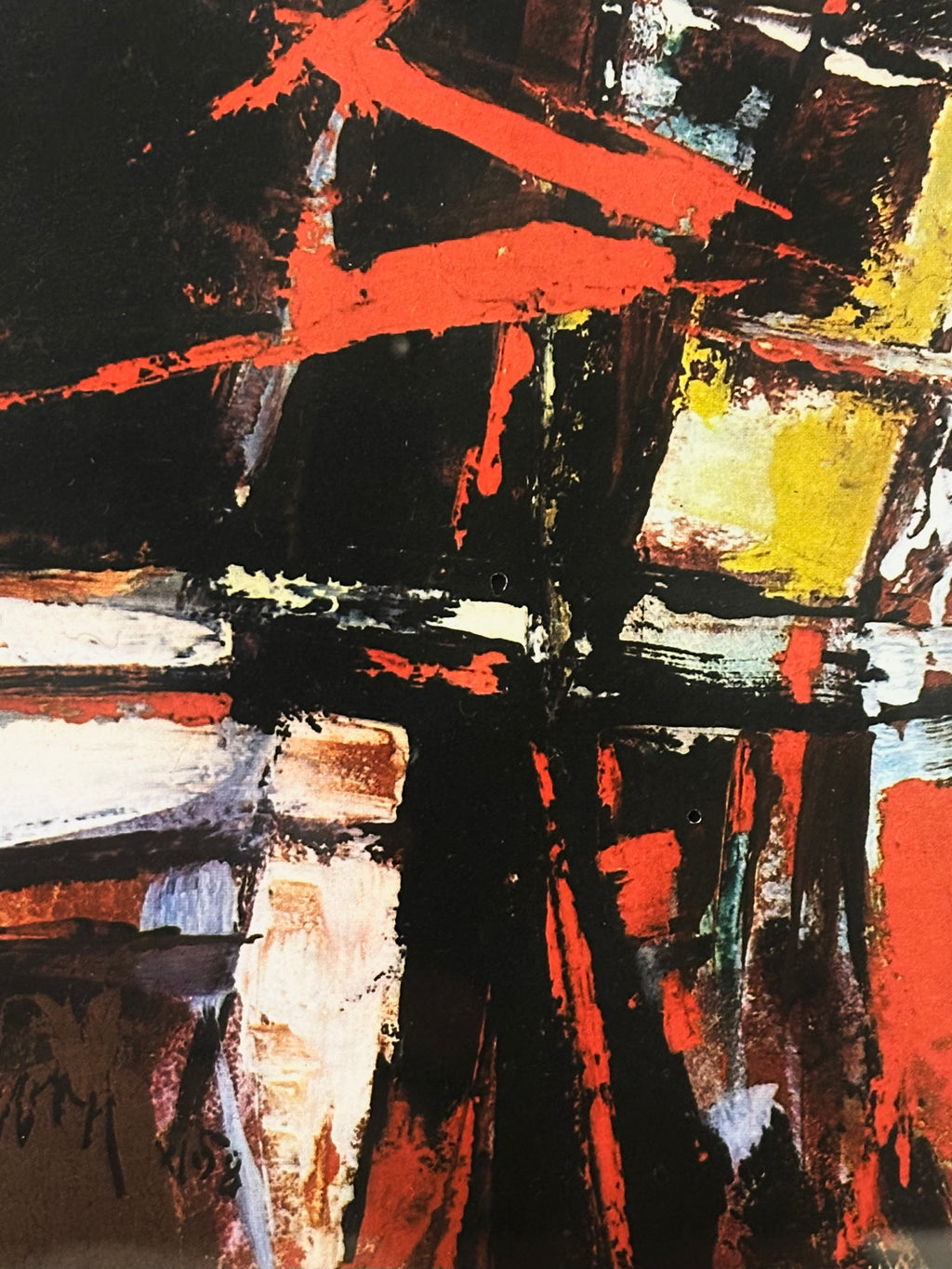 Large 1970's gallery print, Thomas Gleghorn, abstract, Australian, framed art
