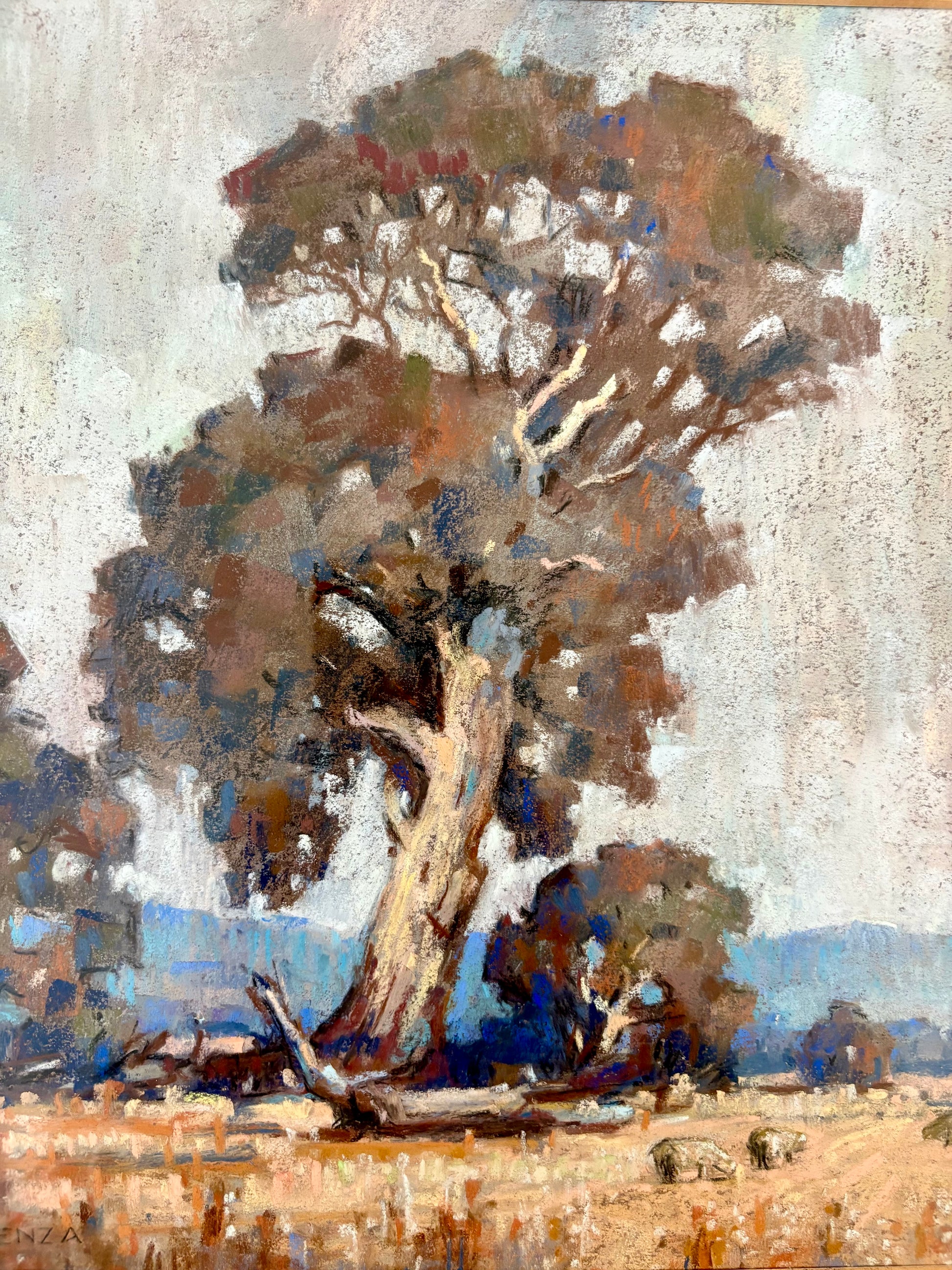 Original Alan Tregenza pastel drawing, Grampians, framed vintage art