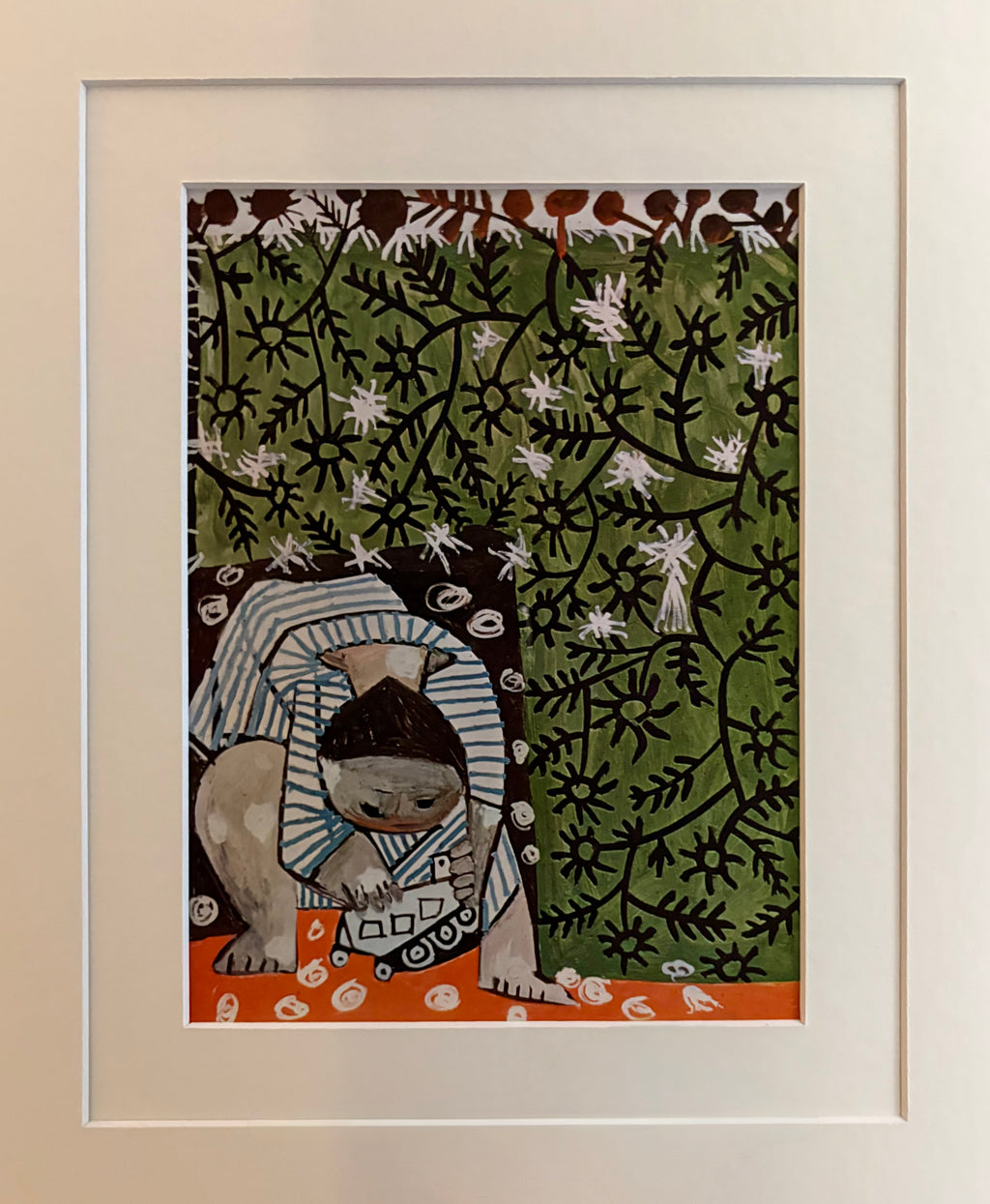 1960s Picasso print, vintage framed art, “Child” Mid Century