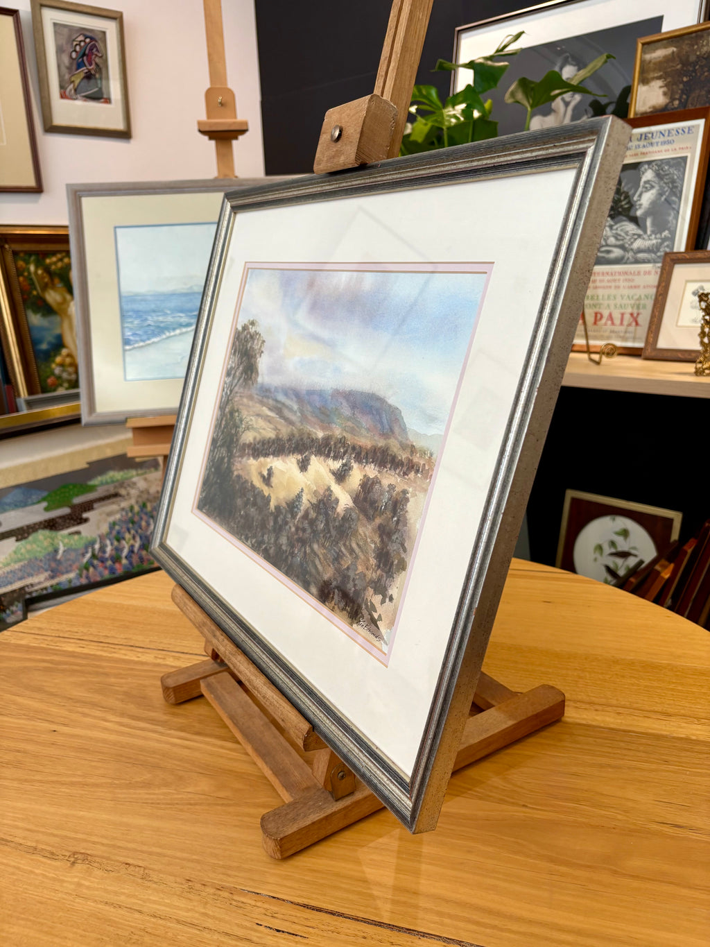 Original watercolour painting, Yarra Valley, Ken Edwards, vintage framed art