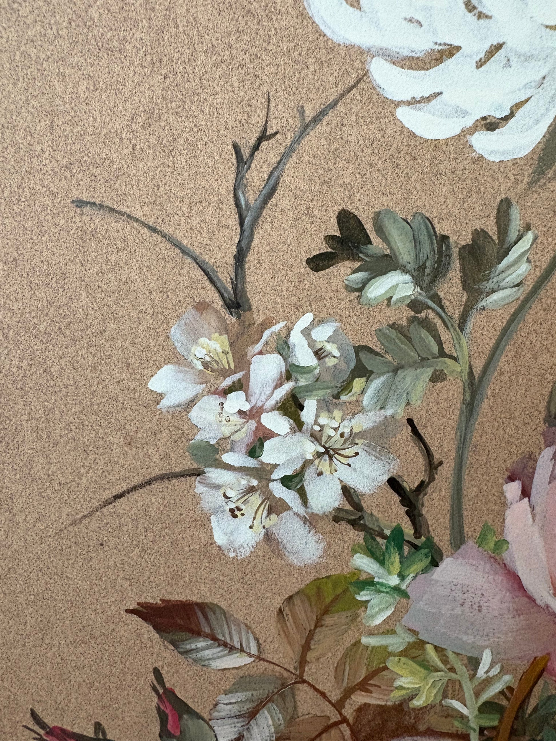 Pair of 1960s original watercolour paintings on board, “Floral Bouquet”, signed